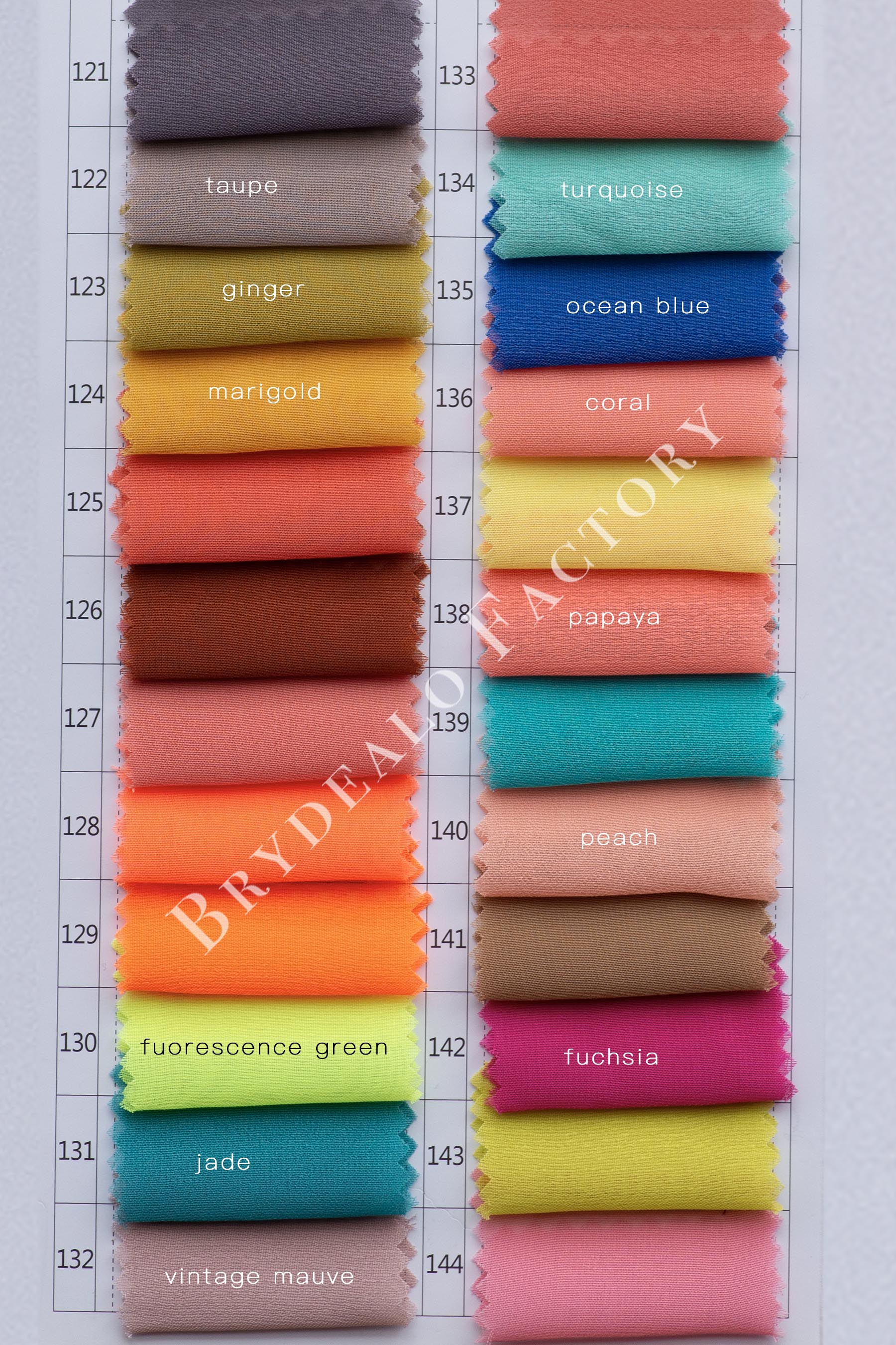 100 chiffon fabric color chart-6