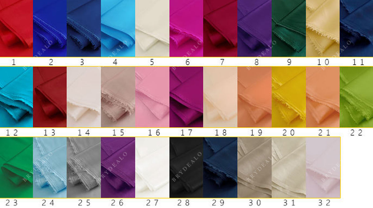 19mm stretchy silk satin fabric swatches