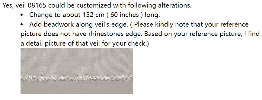 Custom Pearls Single Tier Beaded Edge Chapel Length Veil