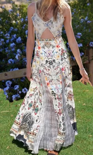 Private Label Custom Chiffon Crepe Lace Boho Cutout Bridal Dress