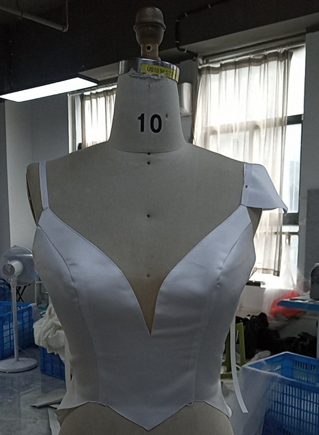 Private Label Custom Cap Sleeve Wedding Dress