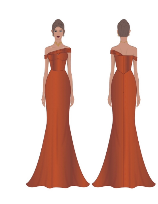 Private Lable Custom Asymmetrical Jersey Mermaid Dress BR20231987-02A