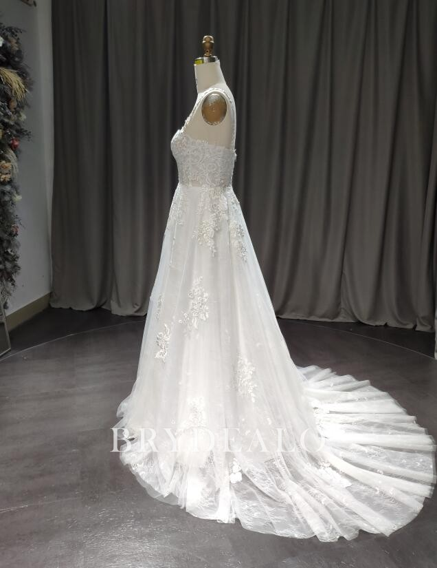 Sheer Lace Corset Bridal Dress 2103141827