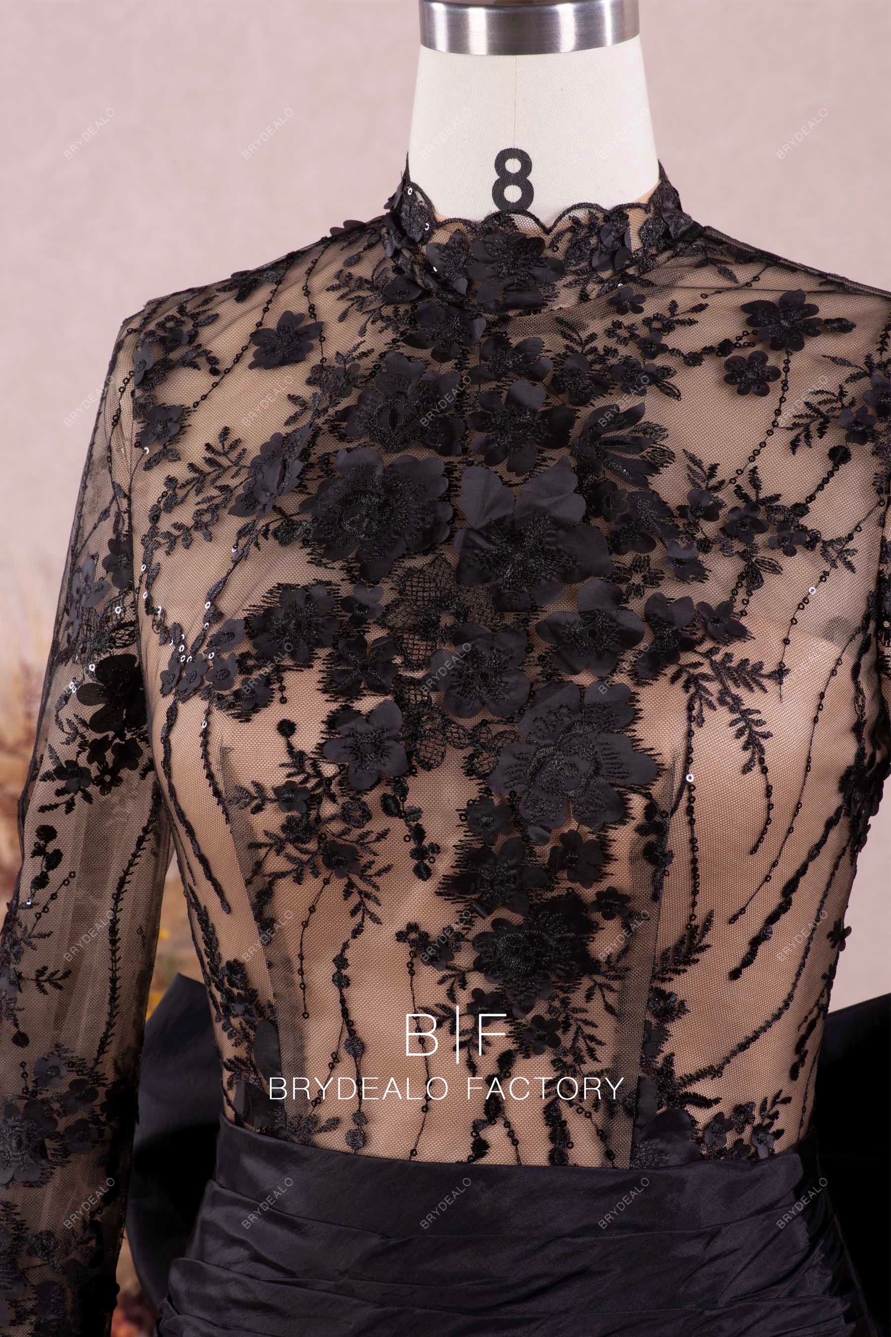 3D flower lace wedding dress
