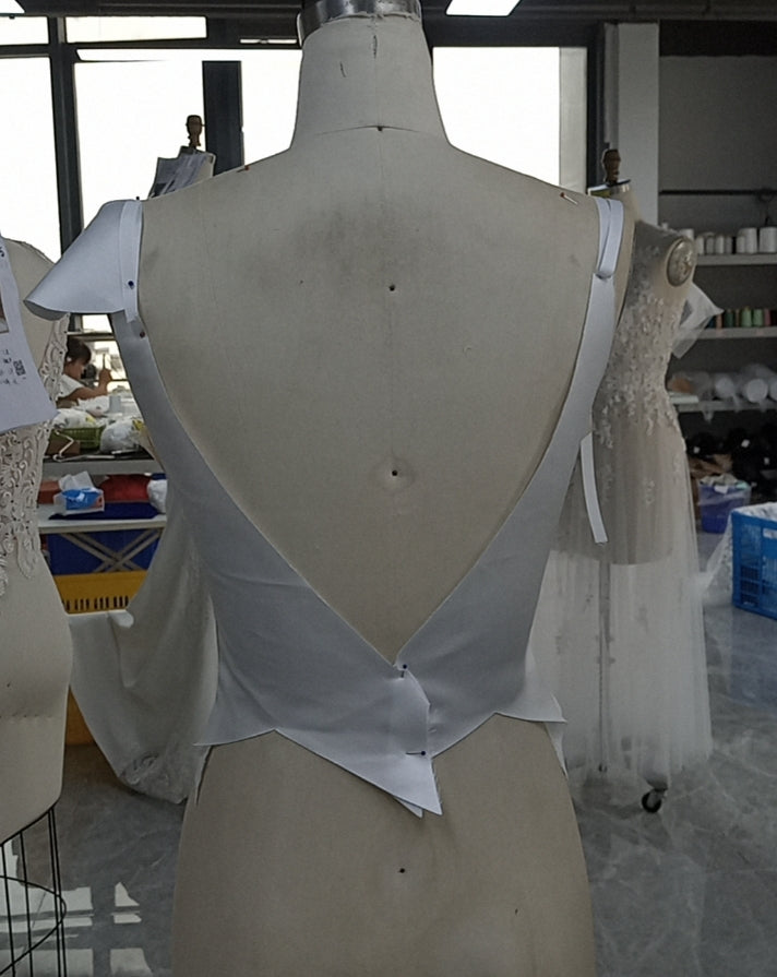 Private Label Custom Cap Sleeve Wedding Dress