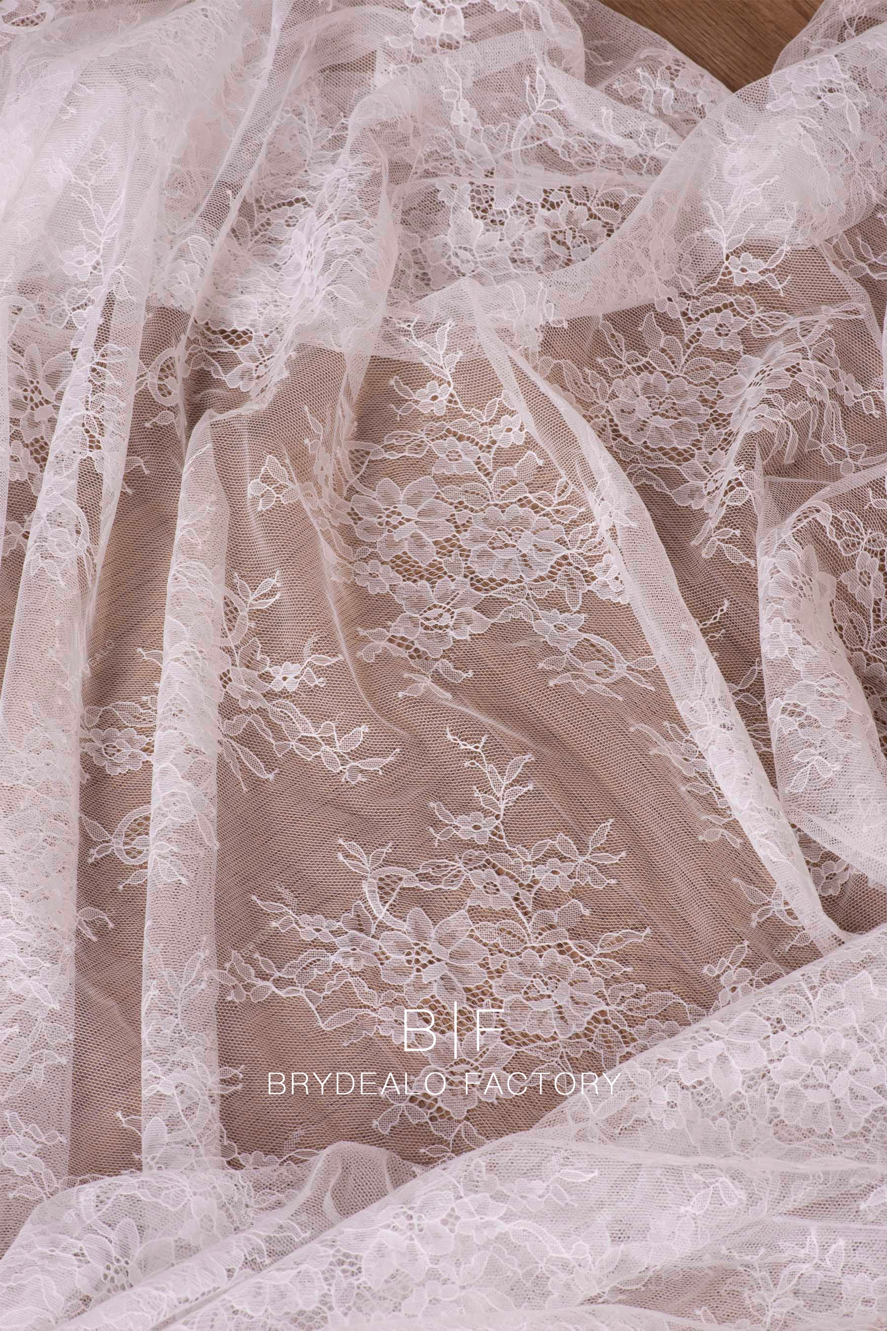 Chantilly flower lace fabric
