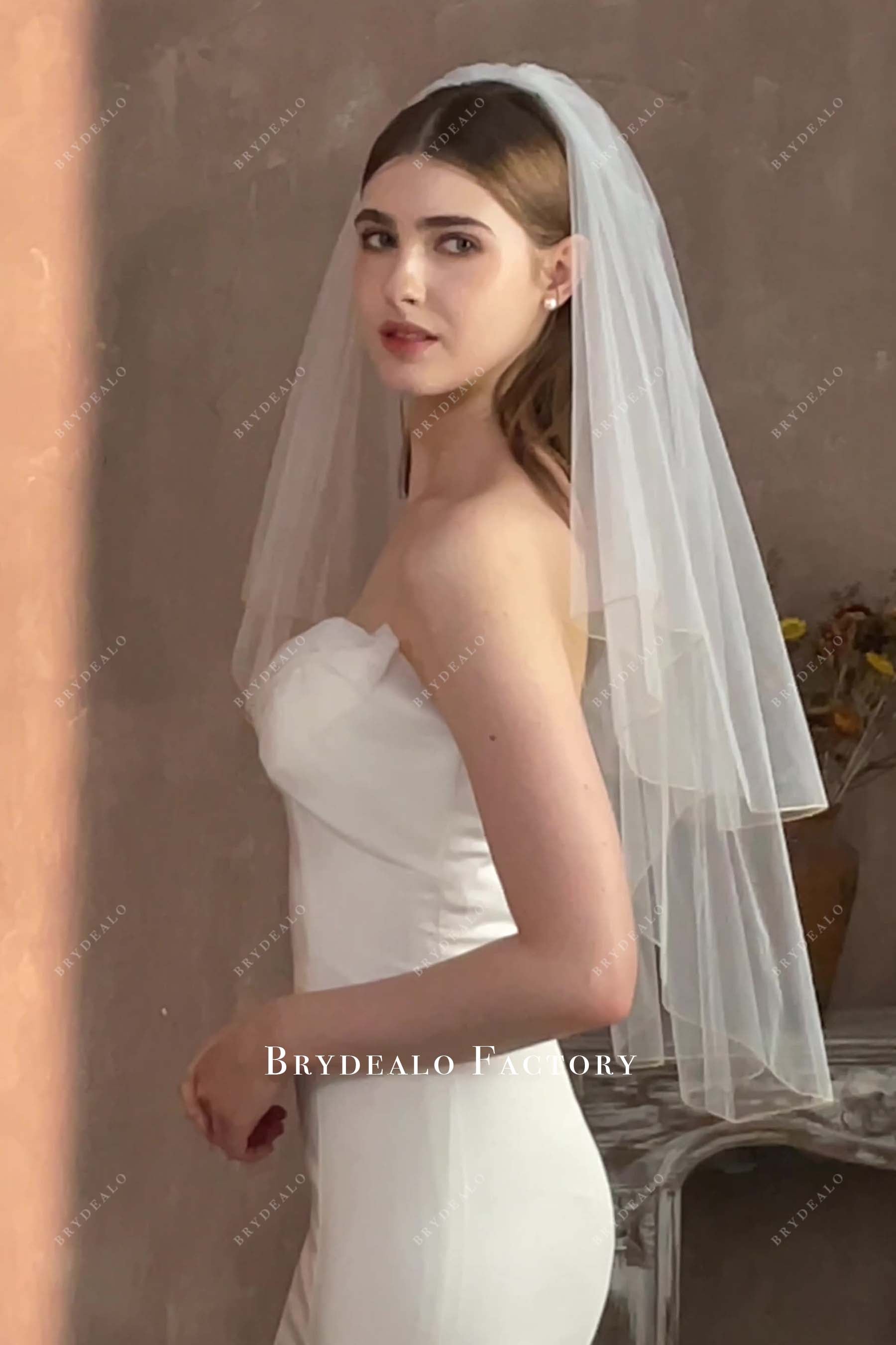 fingertip length bridal veil