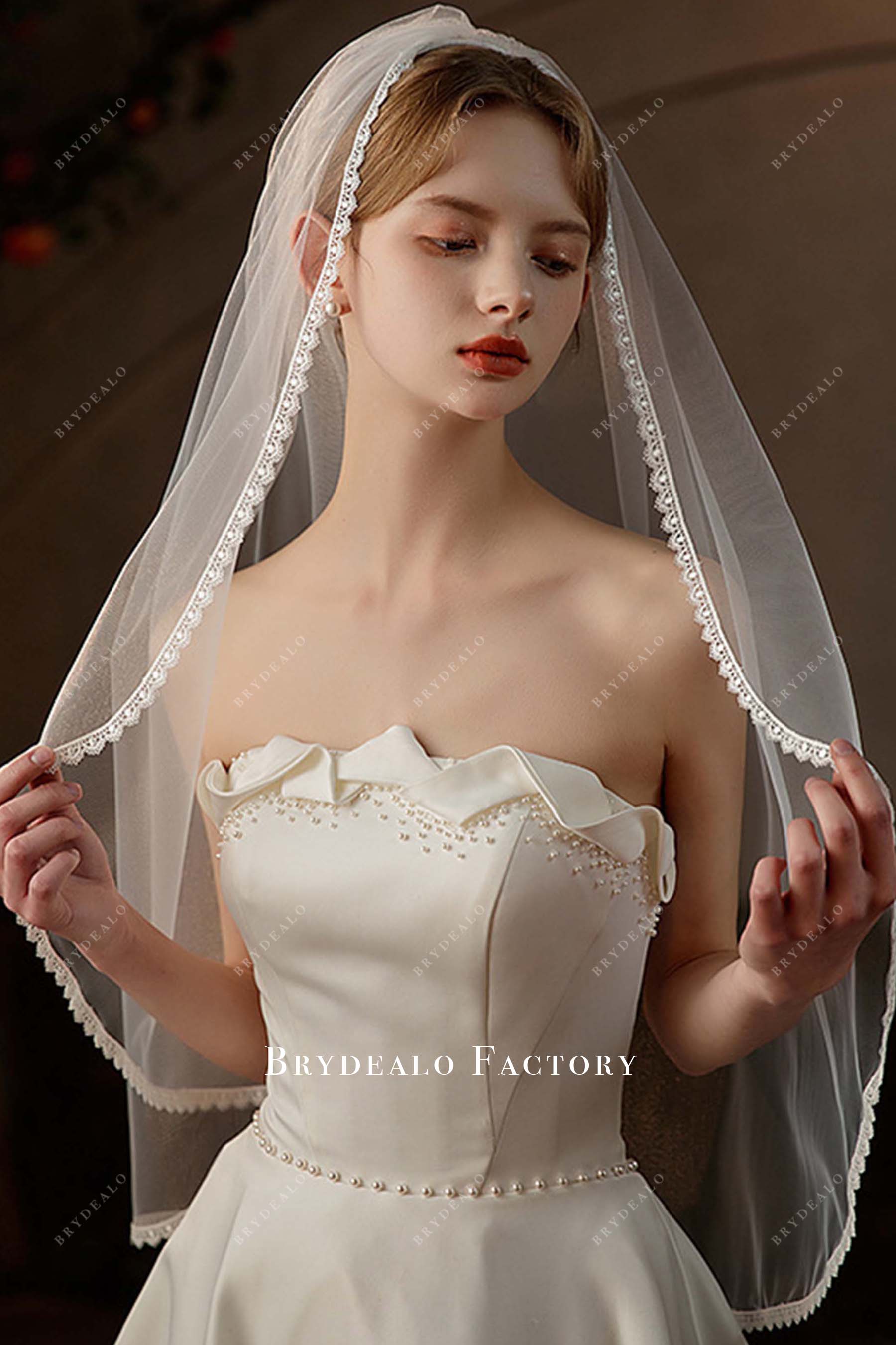 fingertip length wedding veil