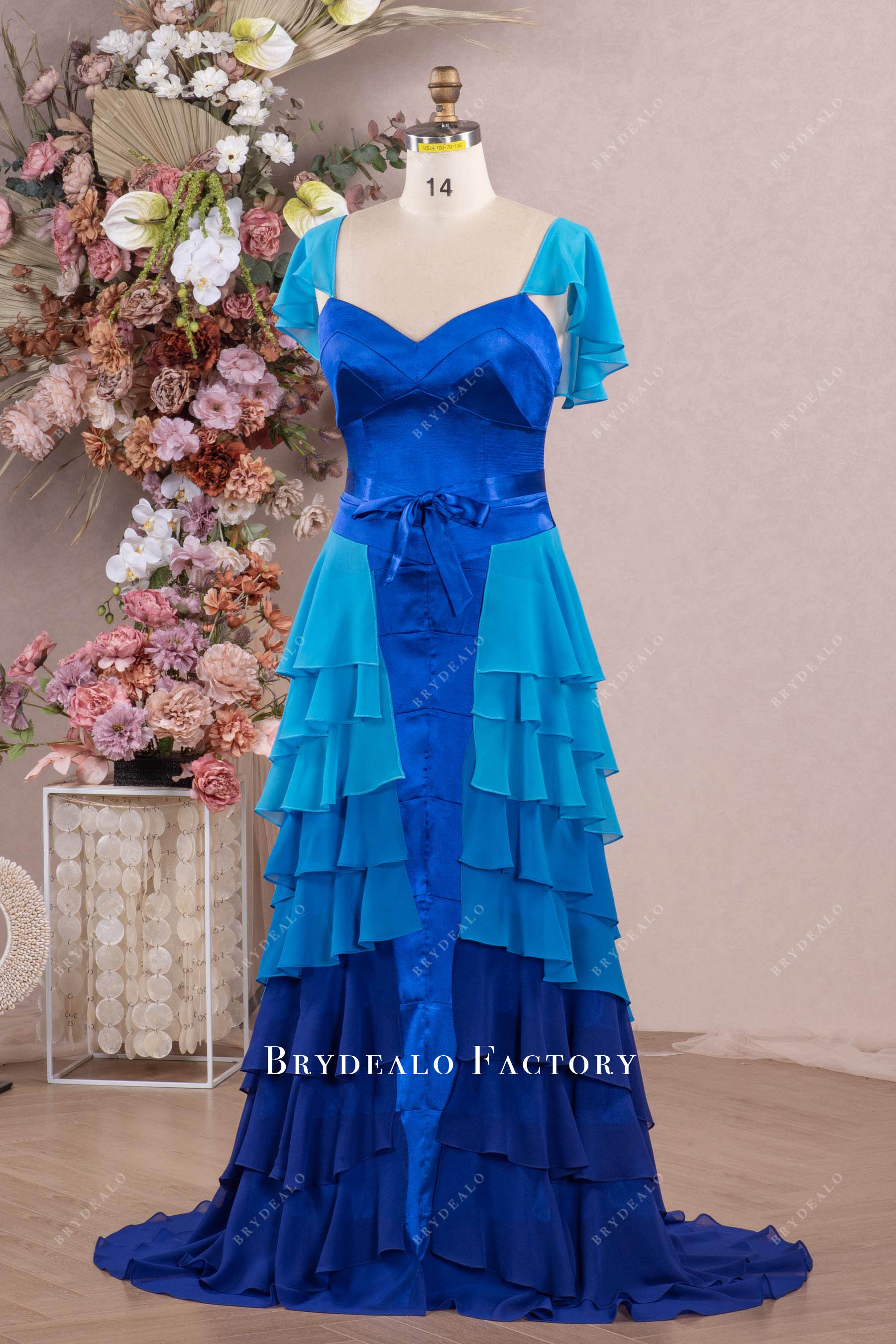 Hermione flutter sleeve prom dress