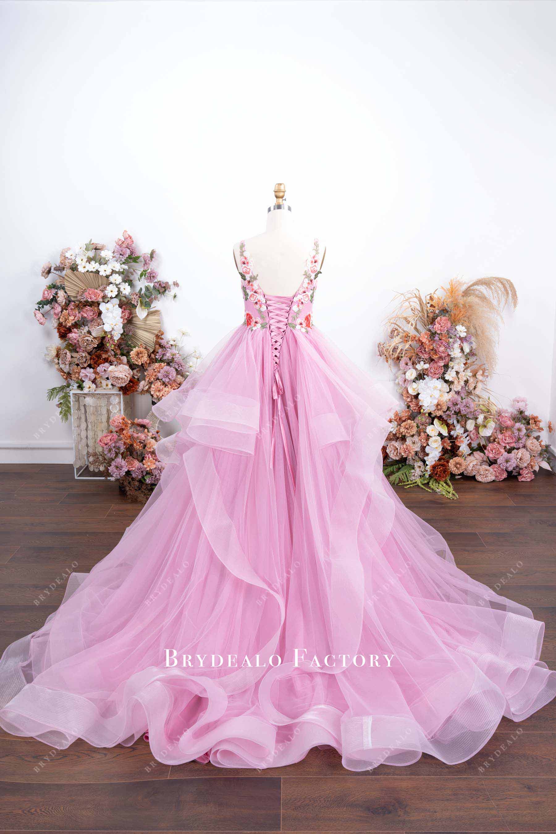 Ruffled Skirt Quinceanera Gown