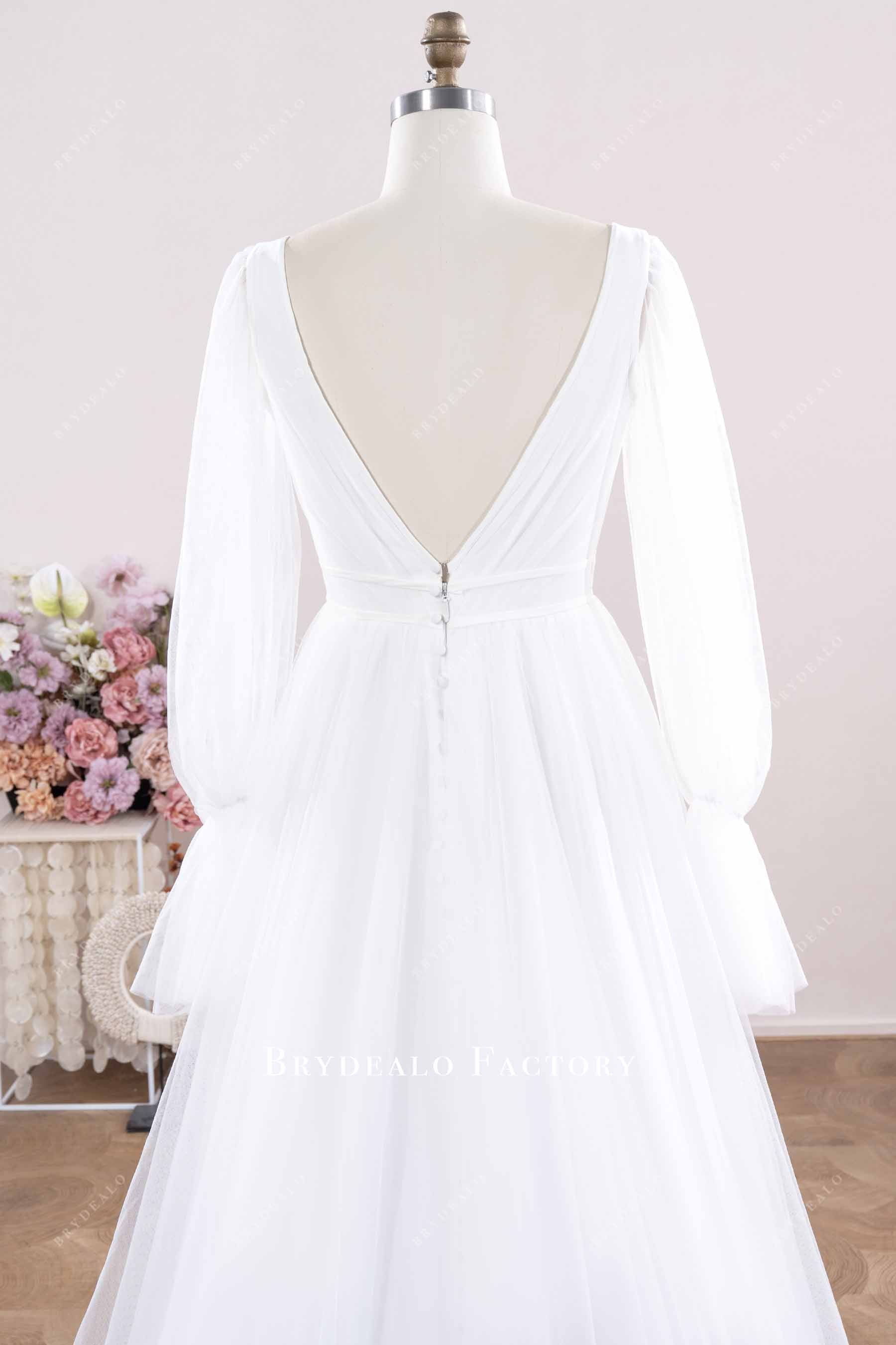 V-back wedding dress