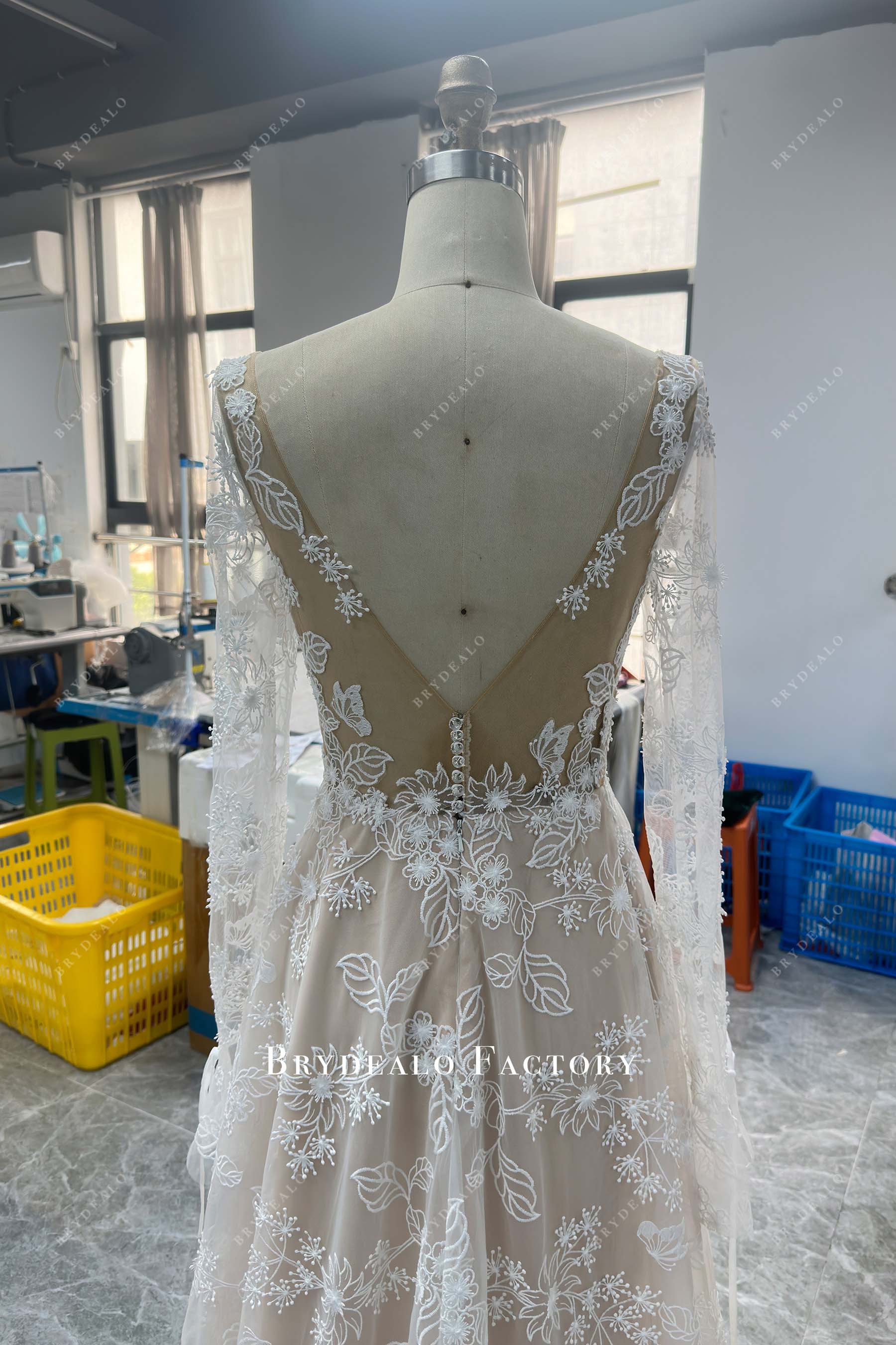 V back wedding dress