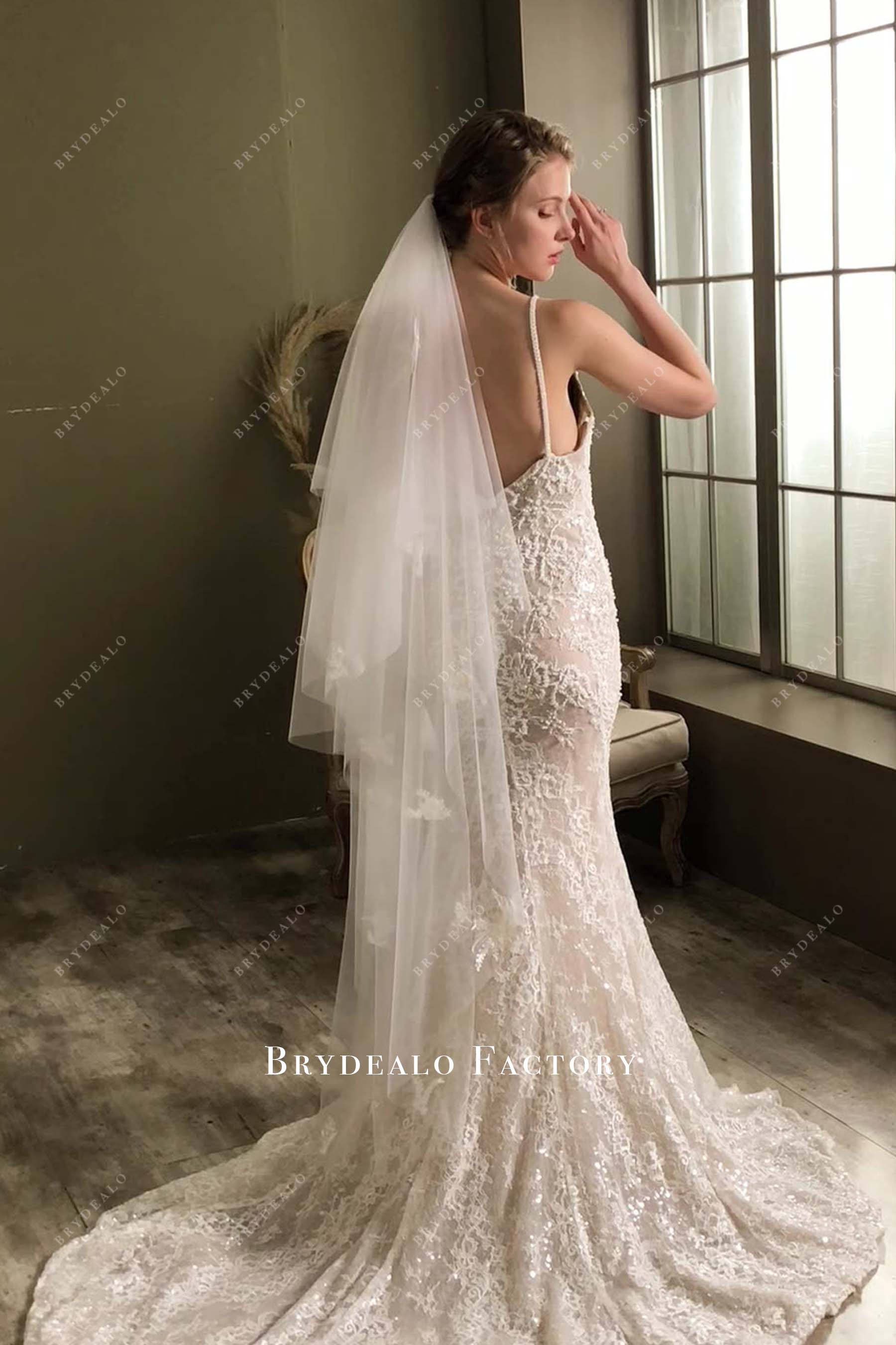 waltz length bridal veil