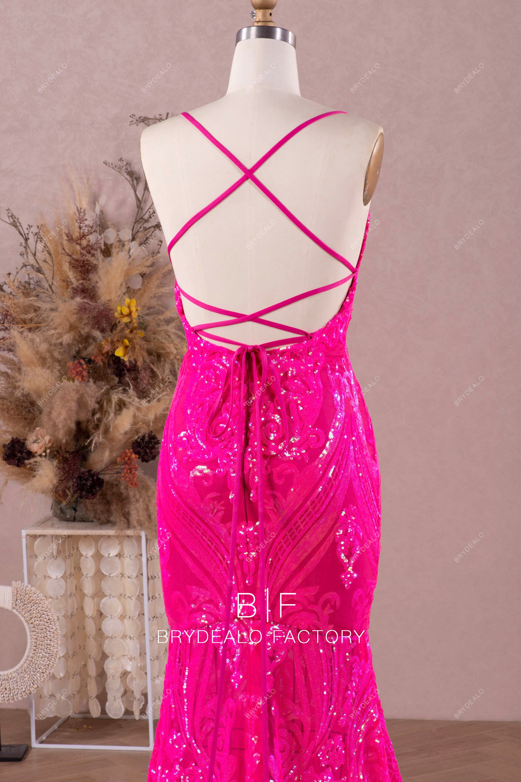 alluring crisscross mermaid prom dress