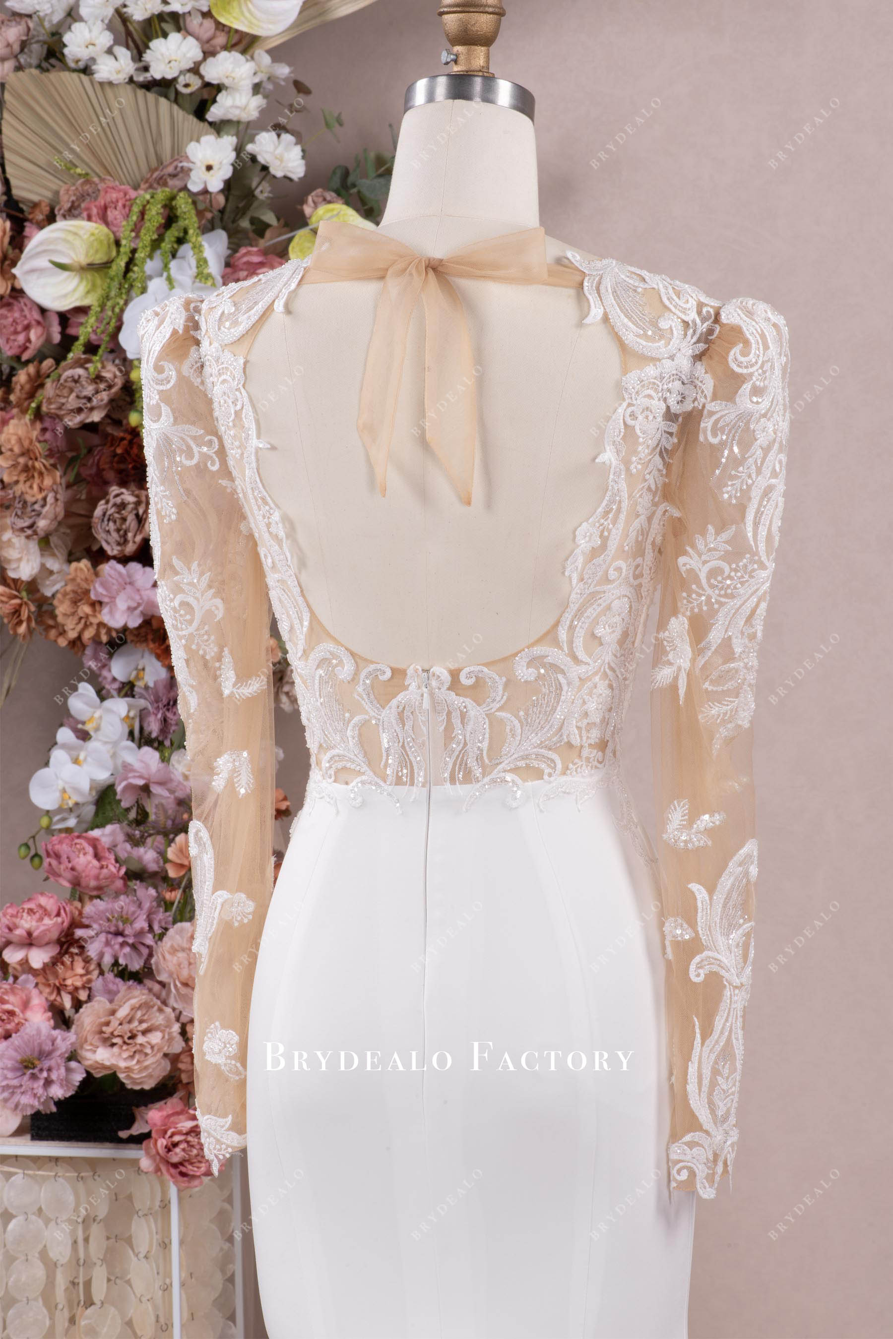 alluring keyhole back wedding gown
