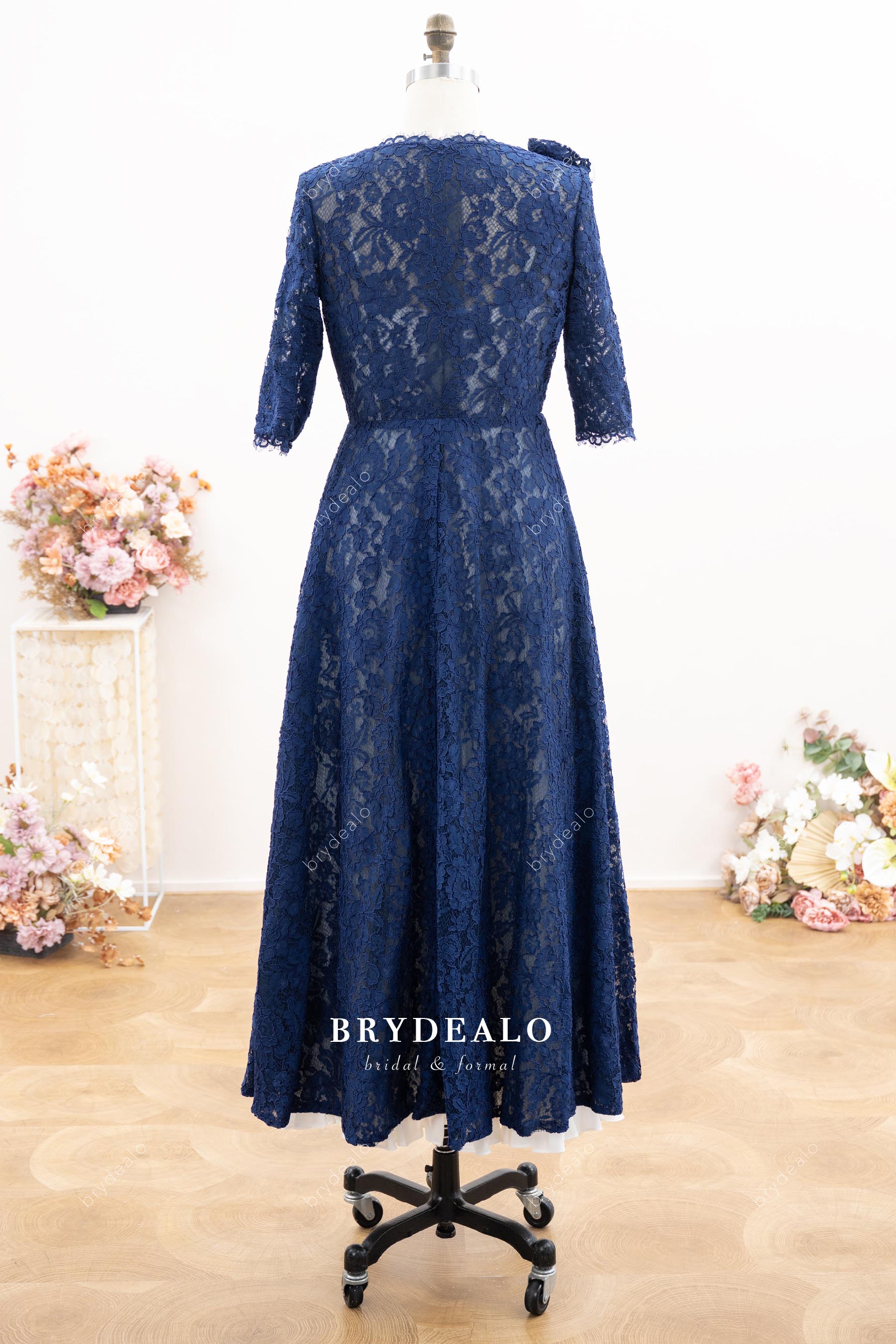 ankle length lace mother bride dress