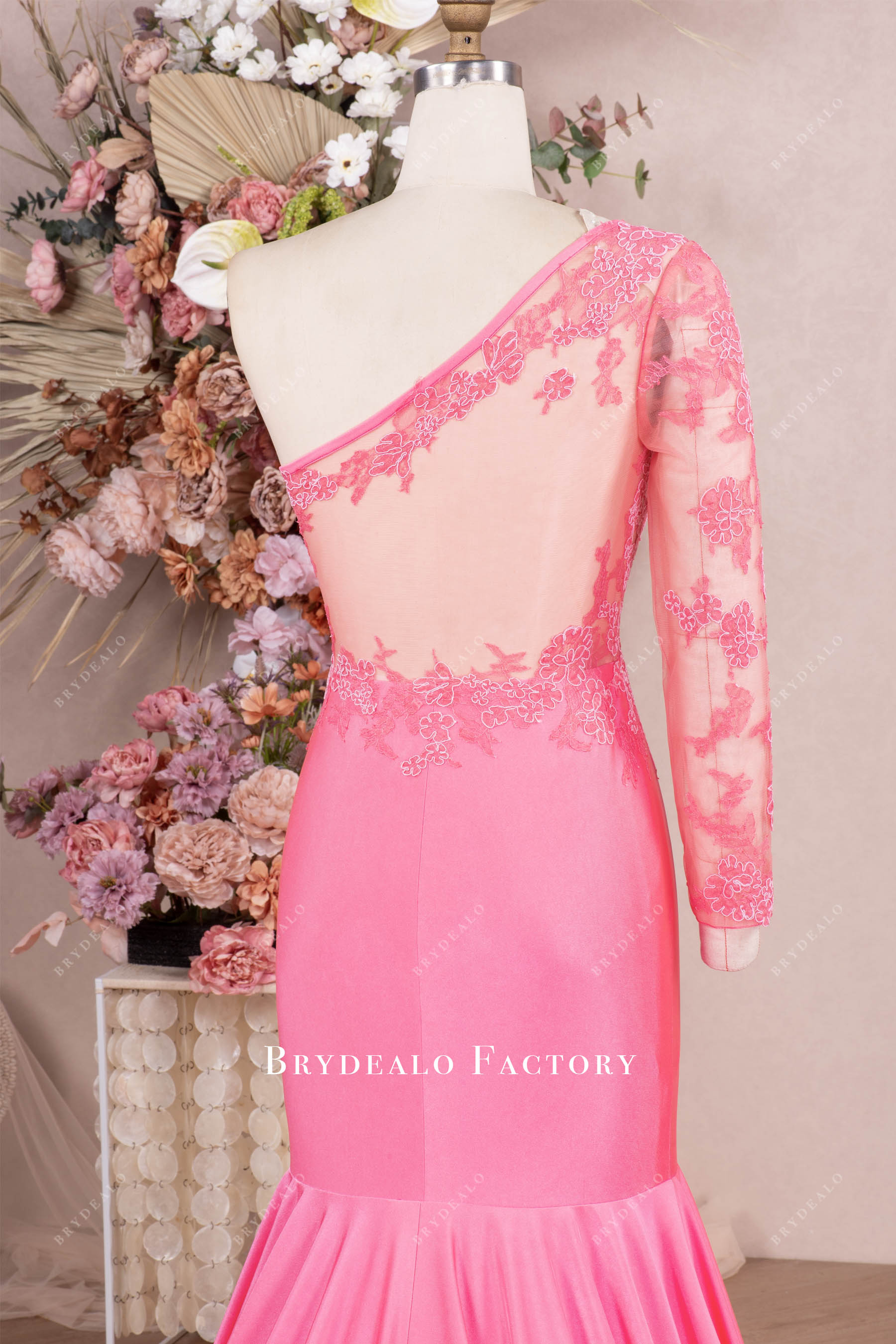 asymmetric illusion back formal dress