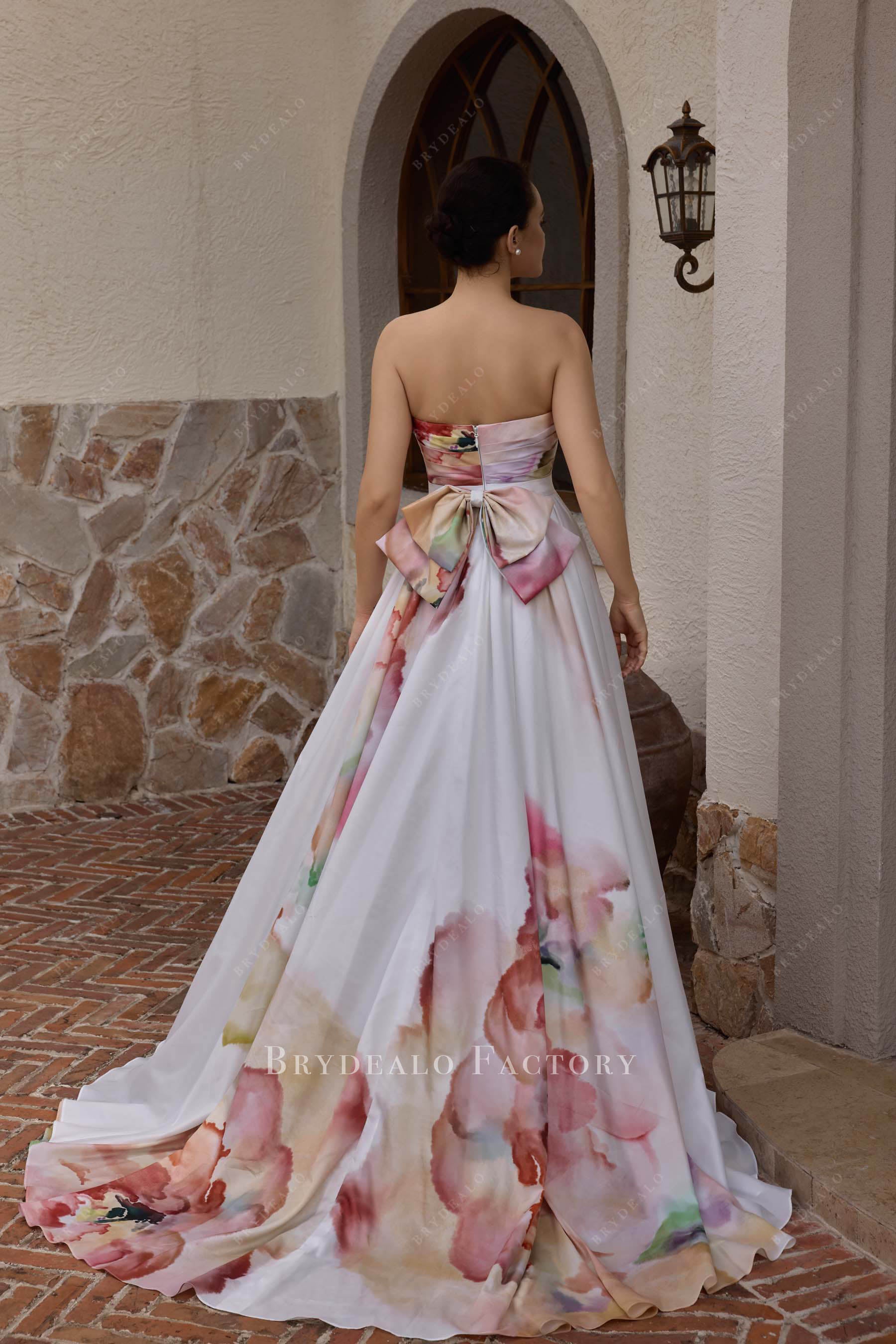 back large bowknot wedding dress