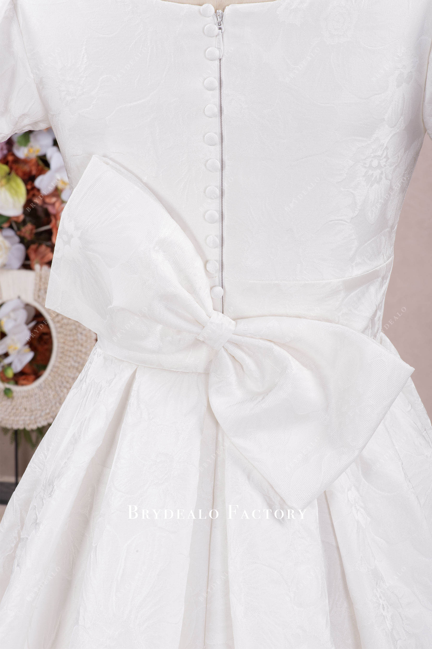 back waist bowknot wedding dress