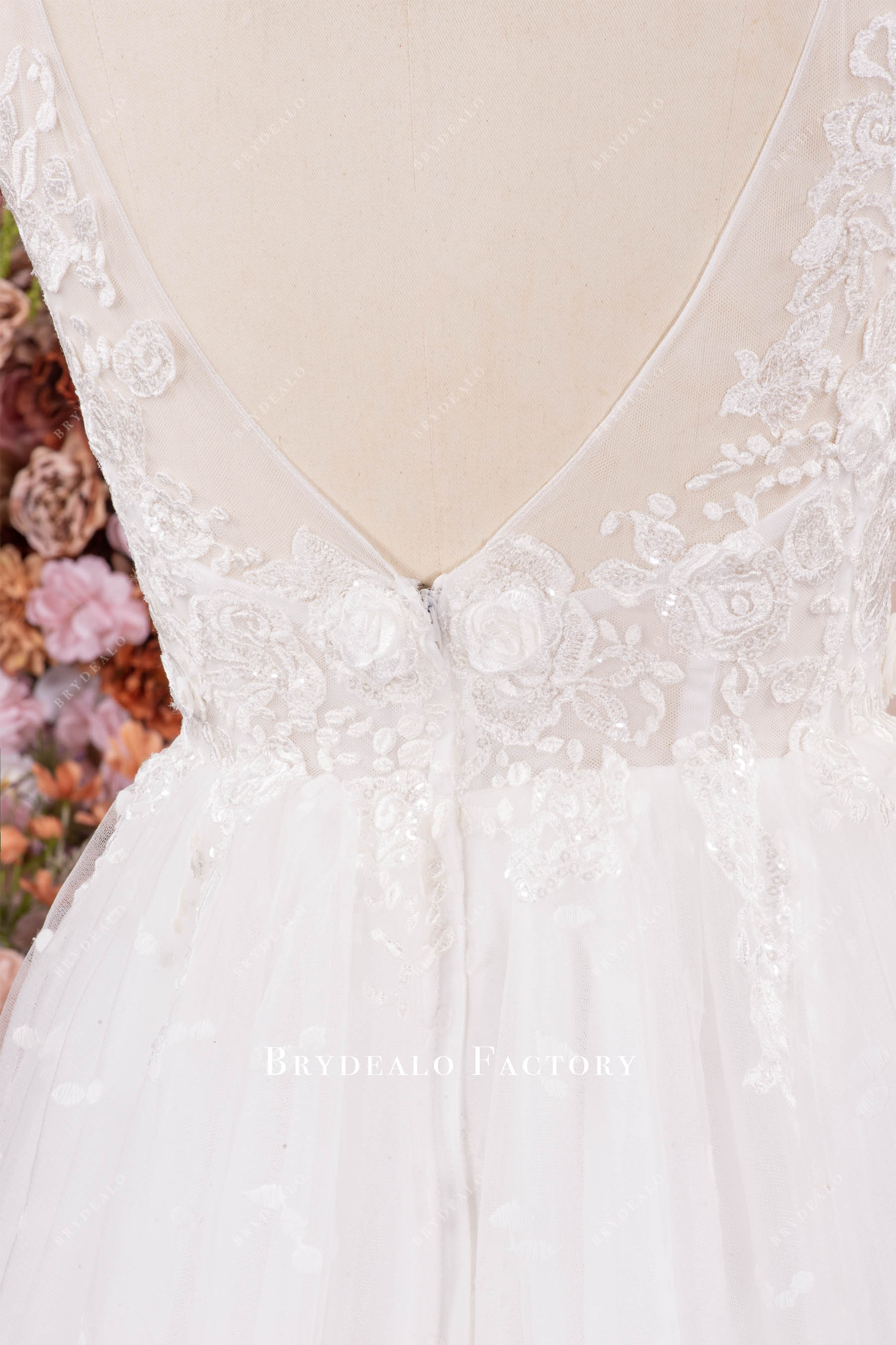 back zipper closure wedding dress