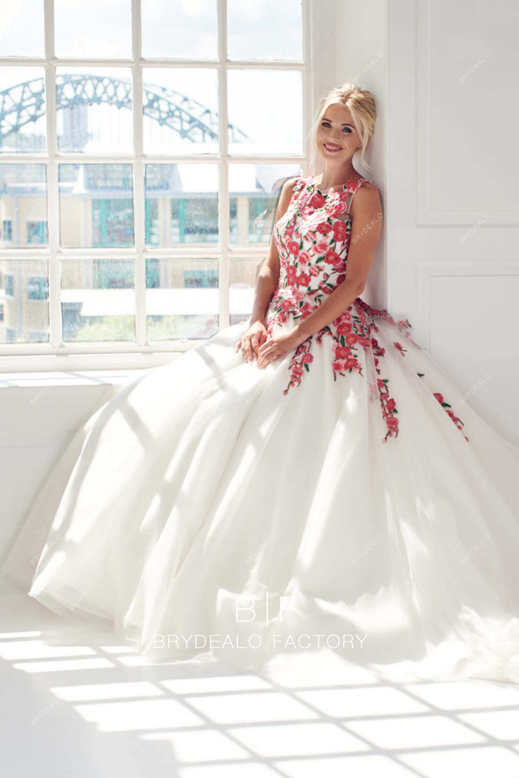 ball gown long spring wedding dress