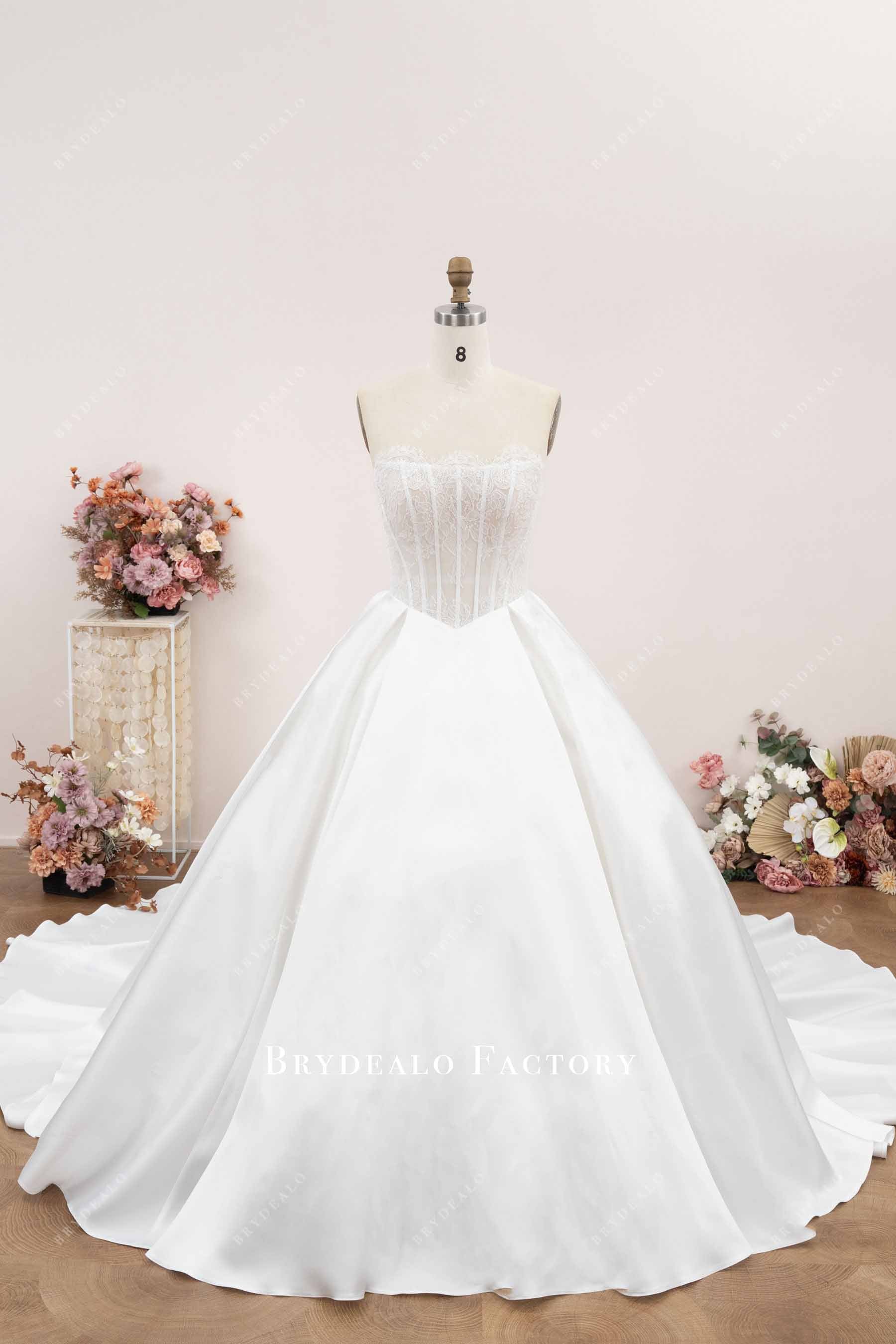 basque waist wedding ballgown