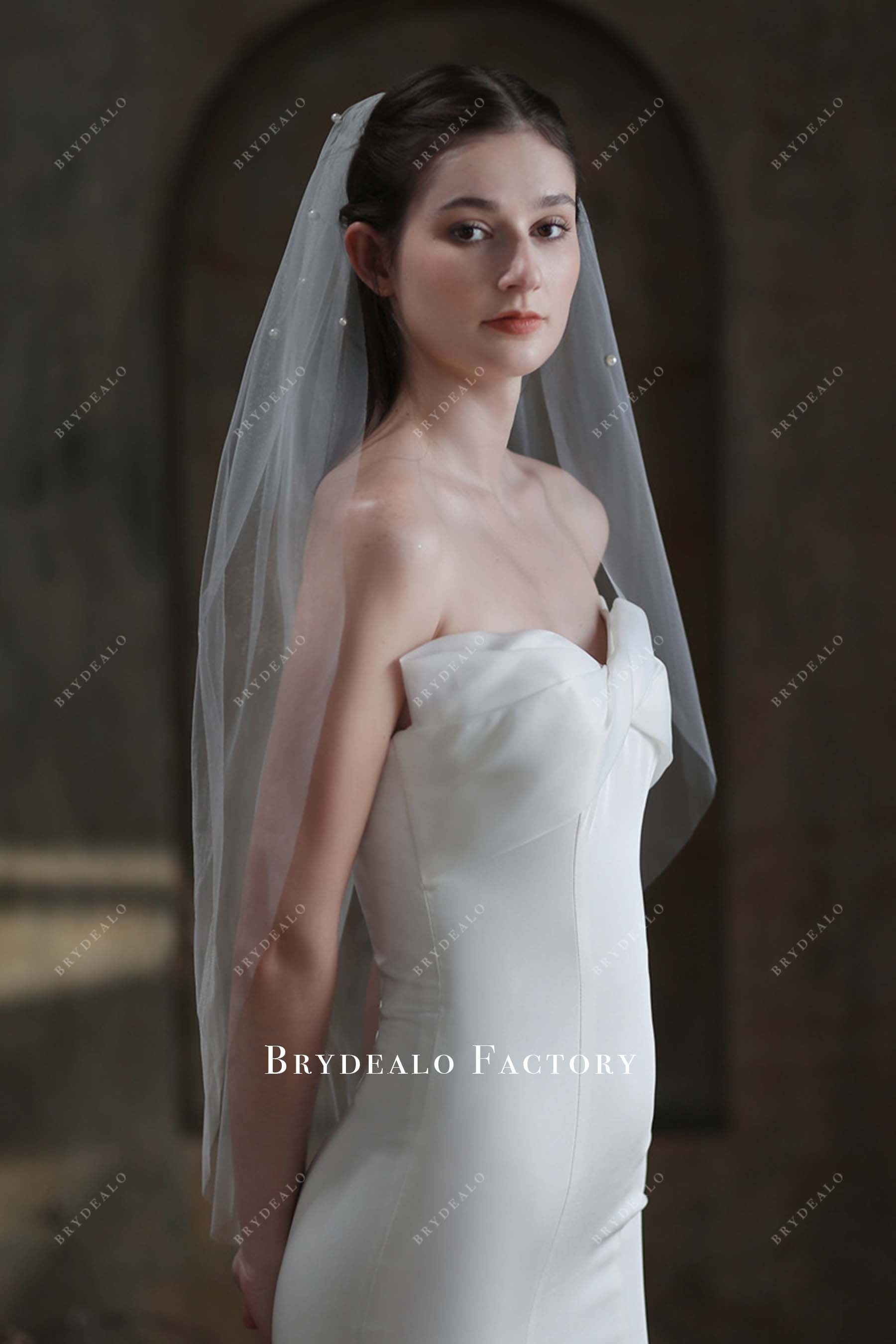 beaded wedding veil