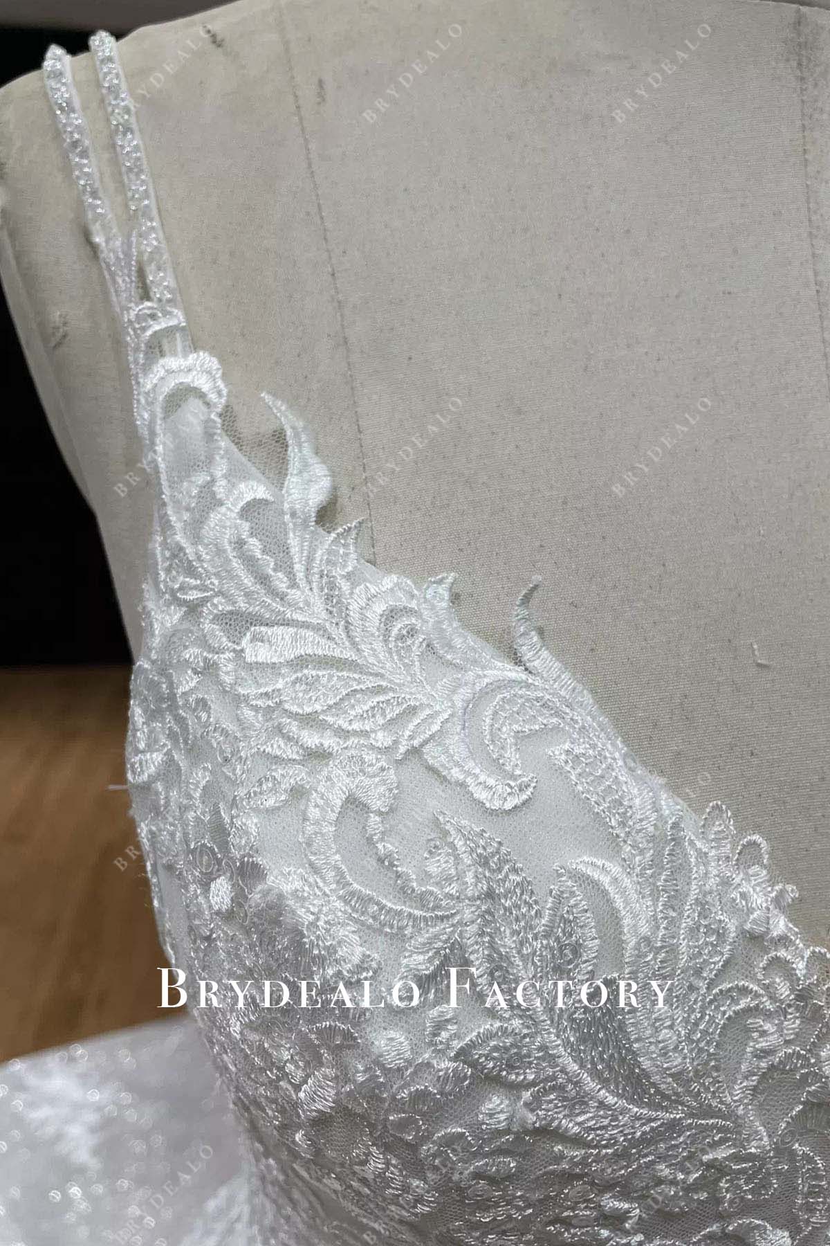 beaded lace wedding ballgown