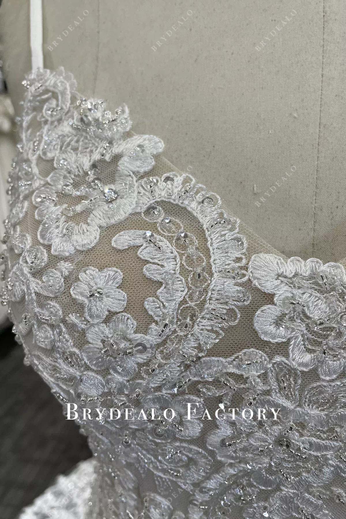 beaded lace wedding dress