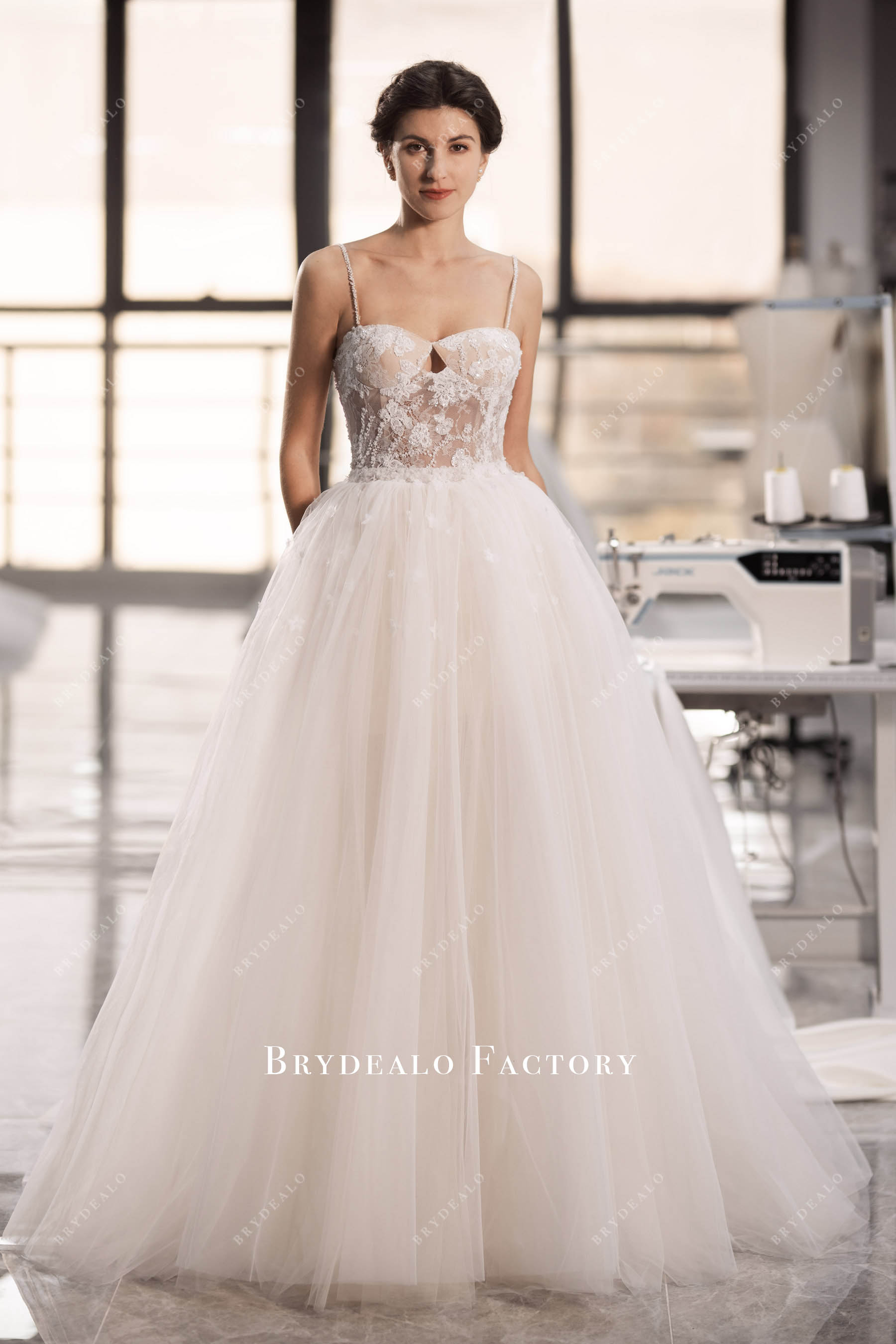 beaded straps corset wedding dress sample sale