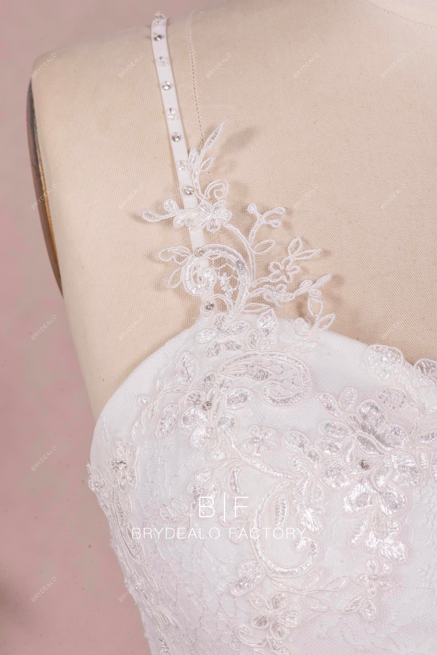 beaded straps sweetheart neck bridal gown