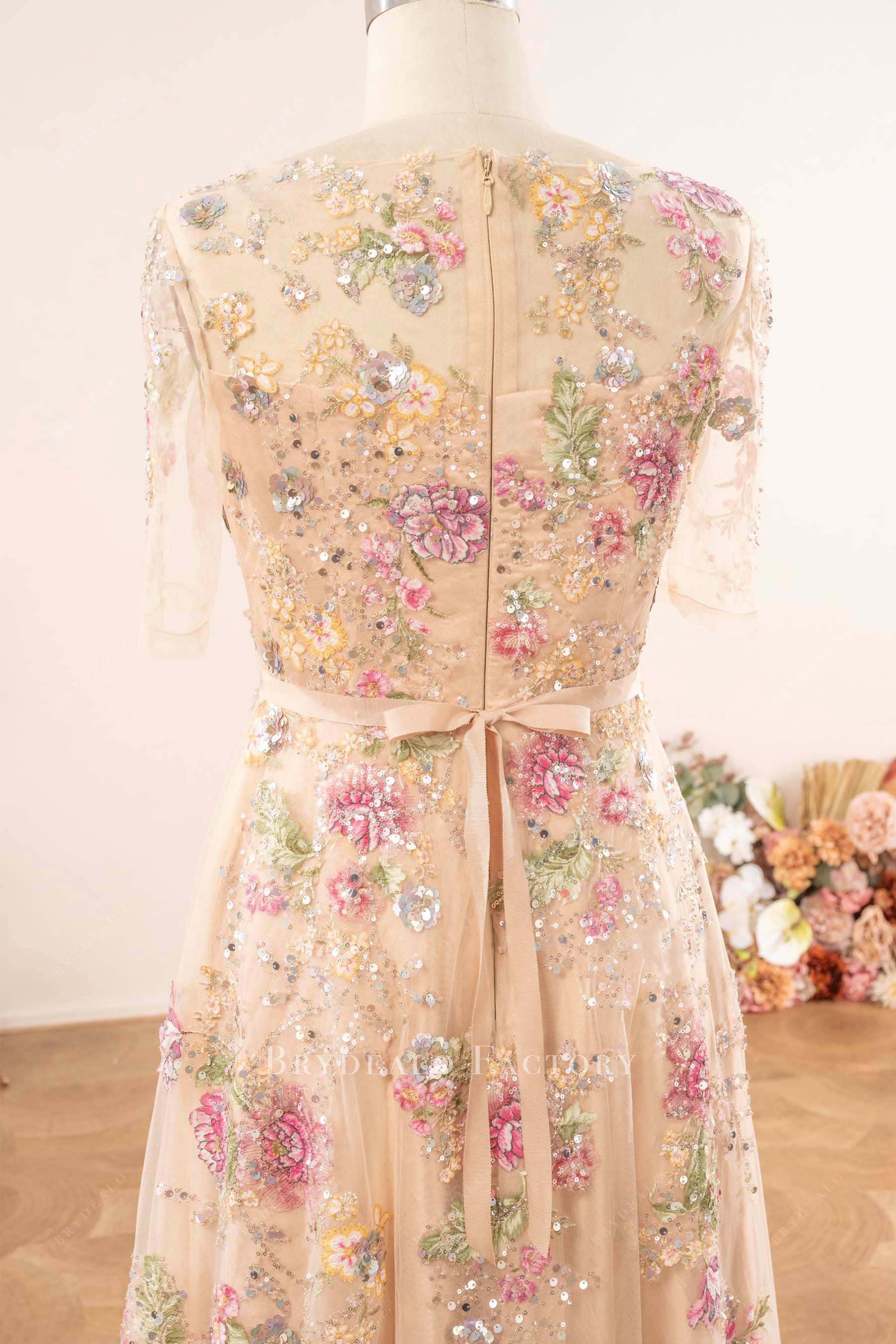 belt colorful mother of bride dress