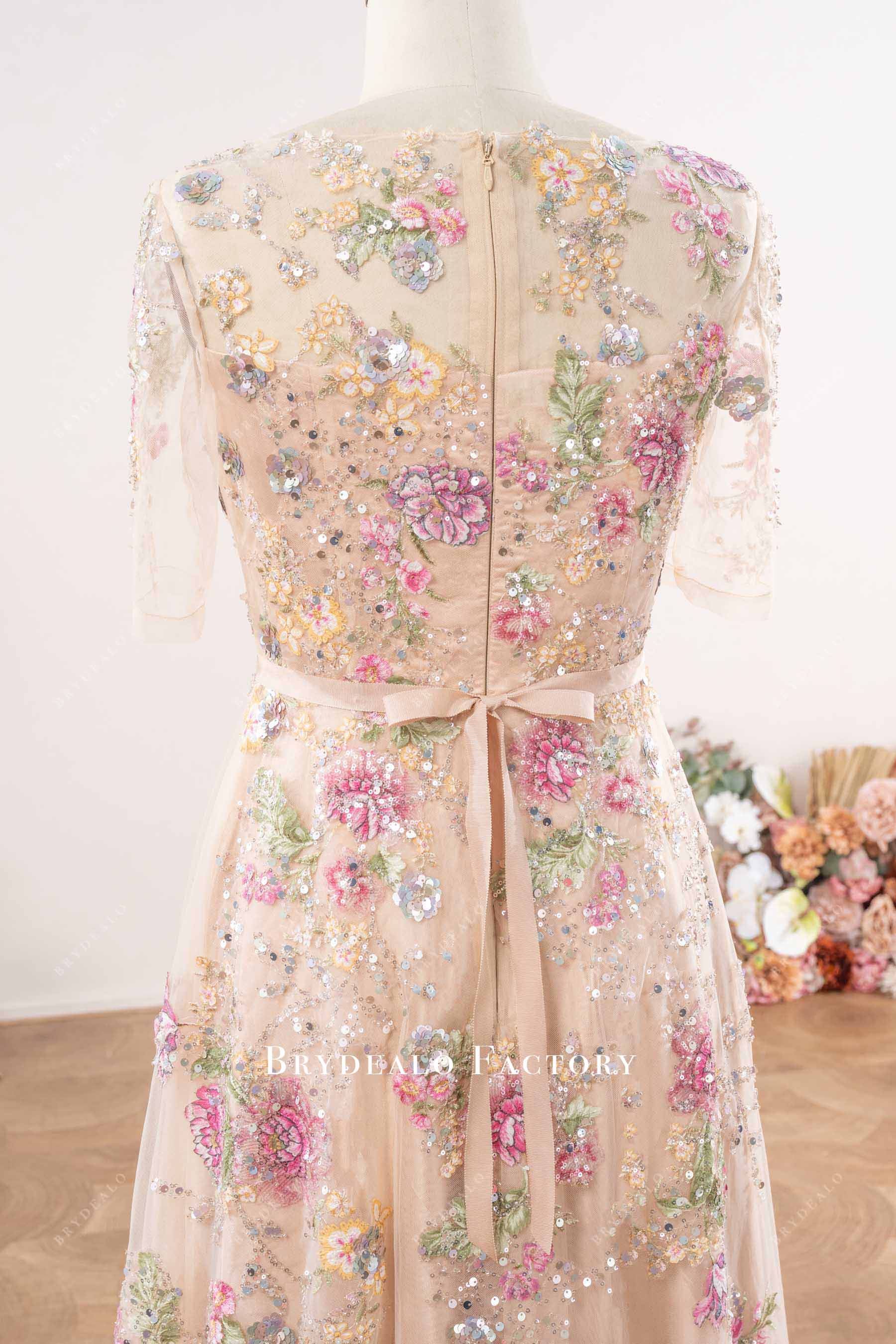 belt colorful mother of bride dress