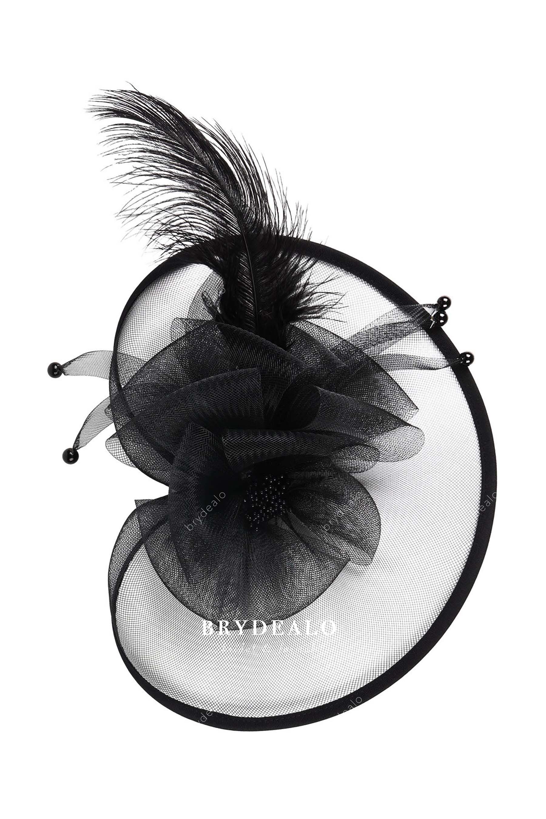 black horsehair feather hat