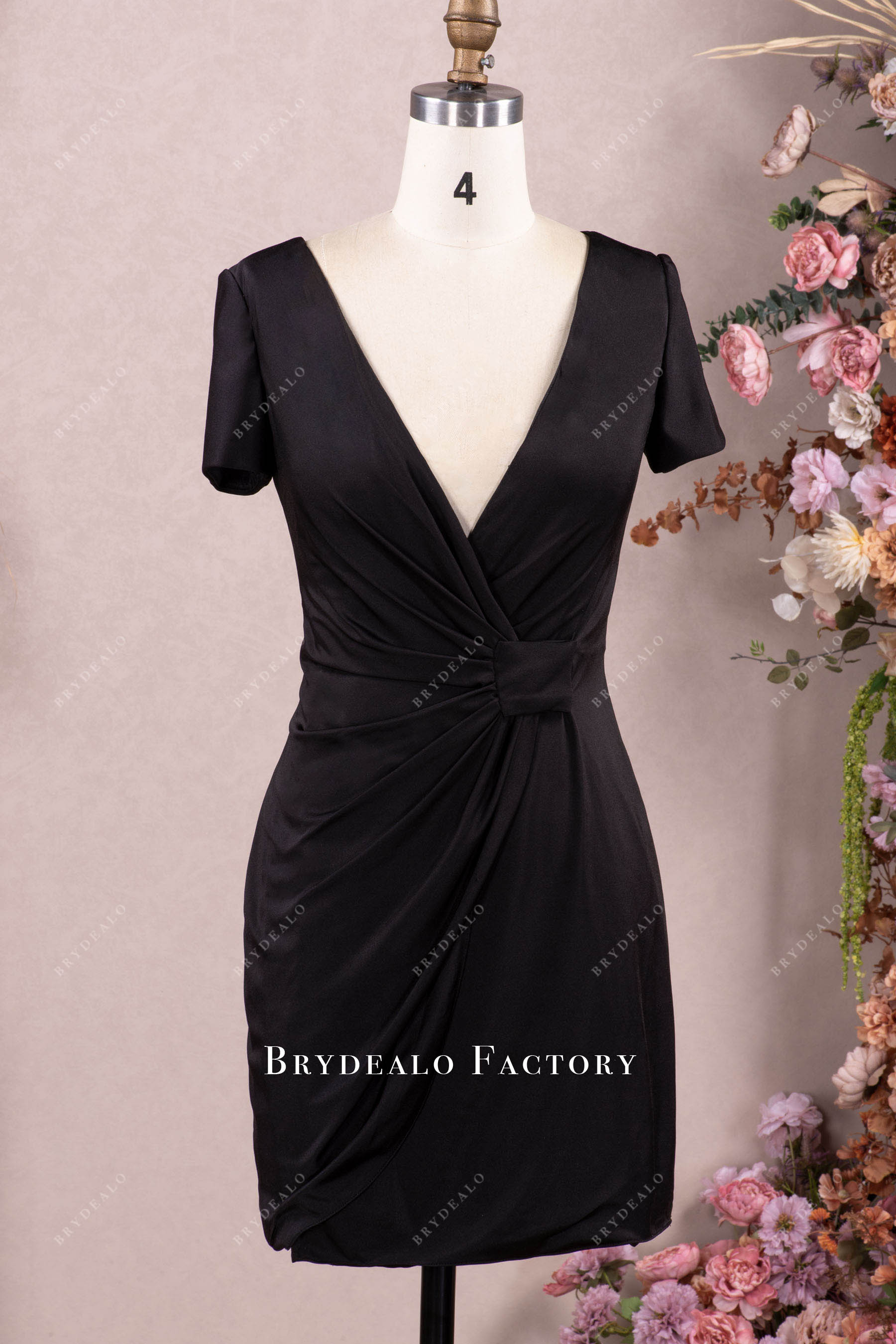 black jersey bodycon evening dress