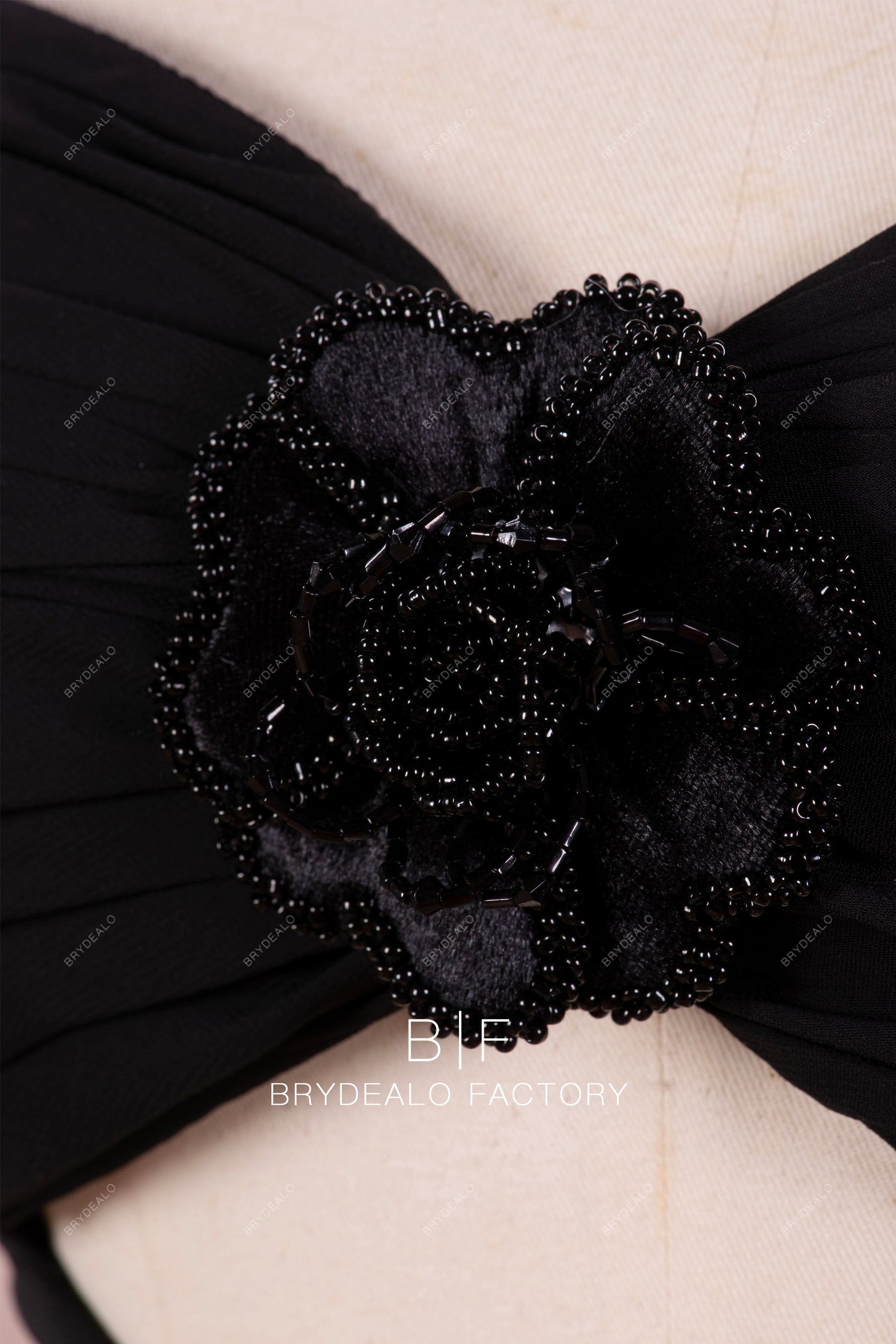 black rose flower wedding dress