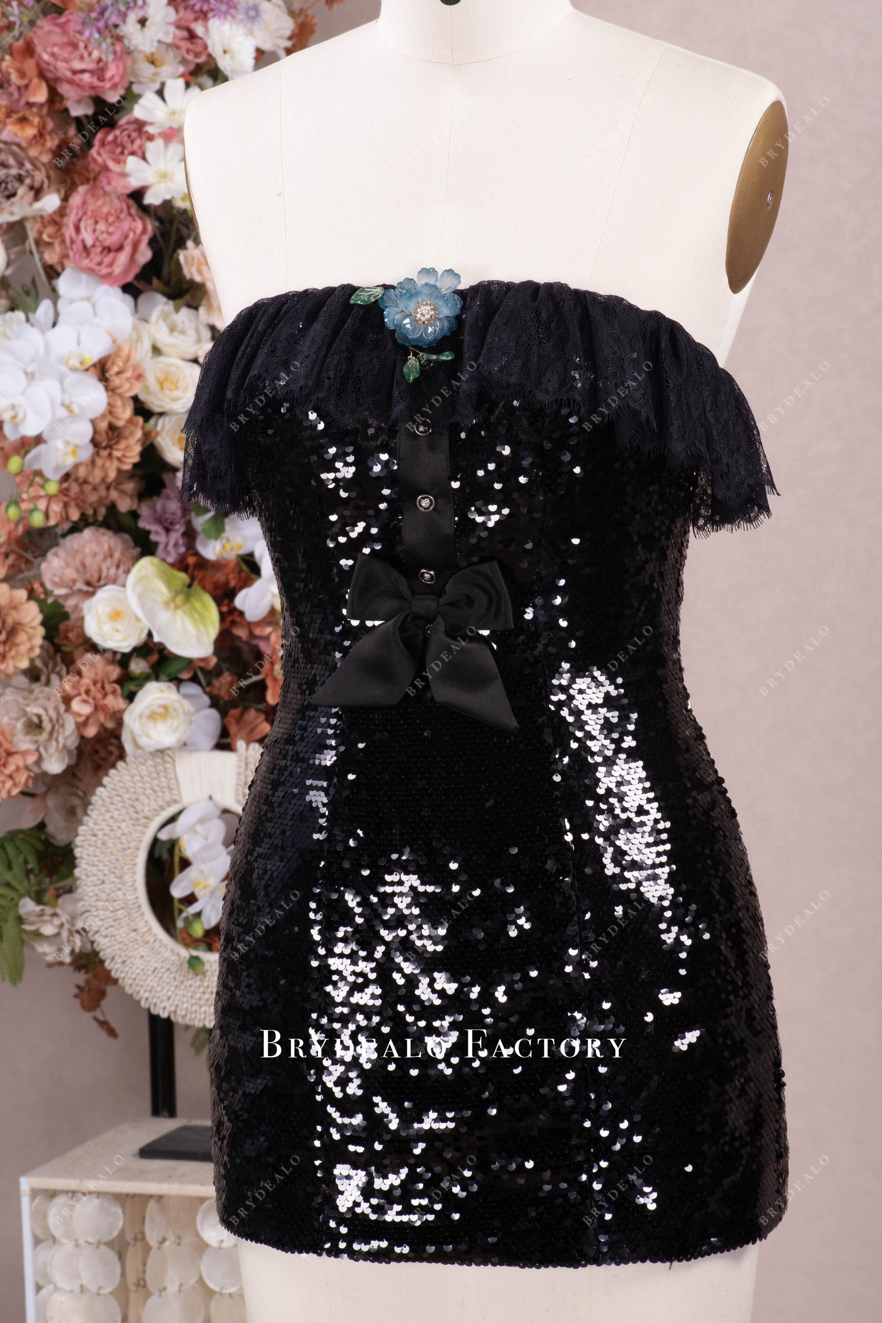 black sparkly sequin dress
