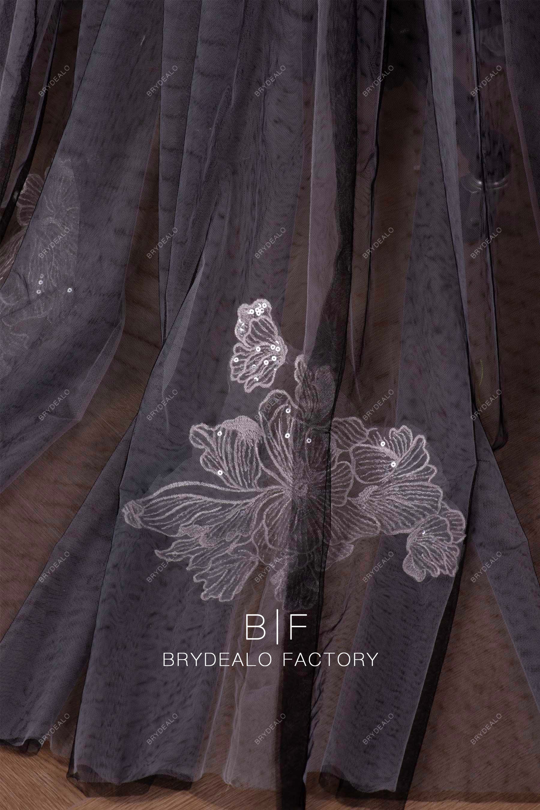 black wedding dress with shimmery white lace
