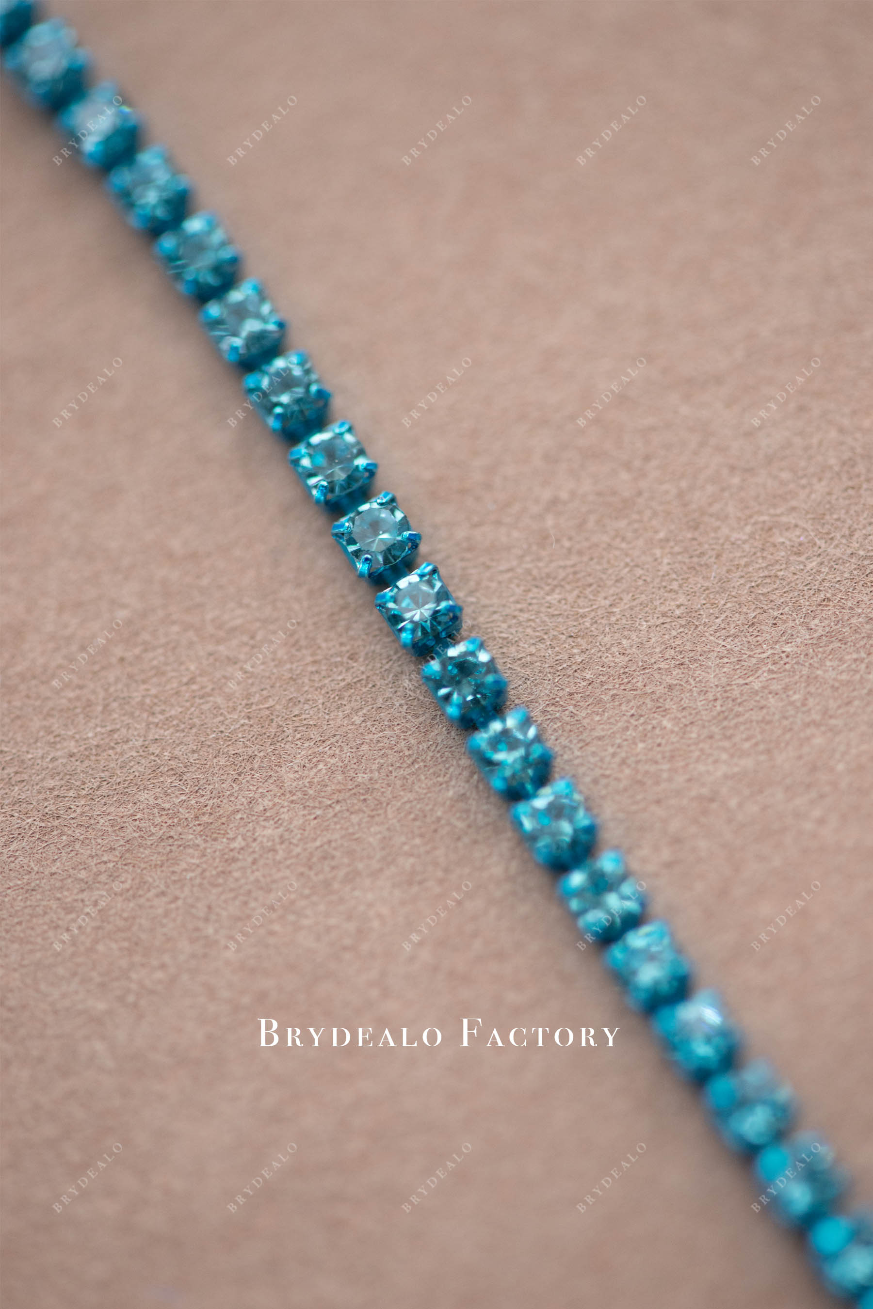 blue rhinestone chain