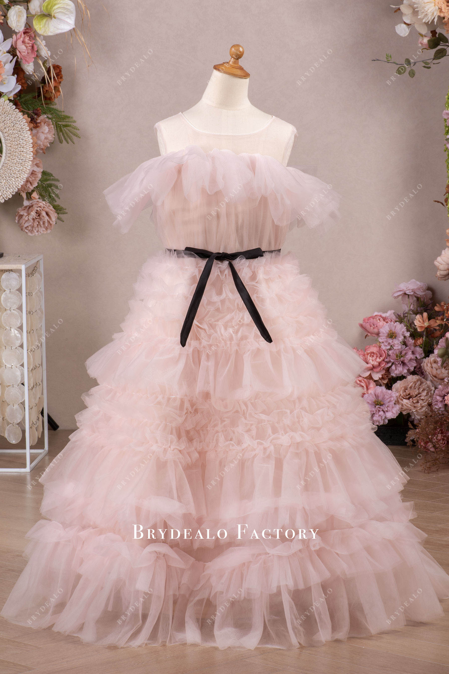 Ready To Ship Pink Ruffles Tiered Puffy Aline Flower Girl Dress Ready To Ship Pink Ruffles Tiered Puffy Aline Flower Girl Dress