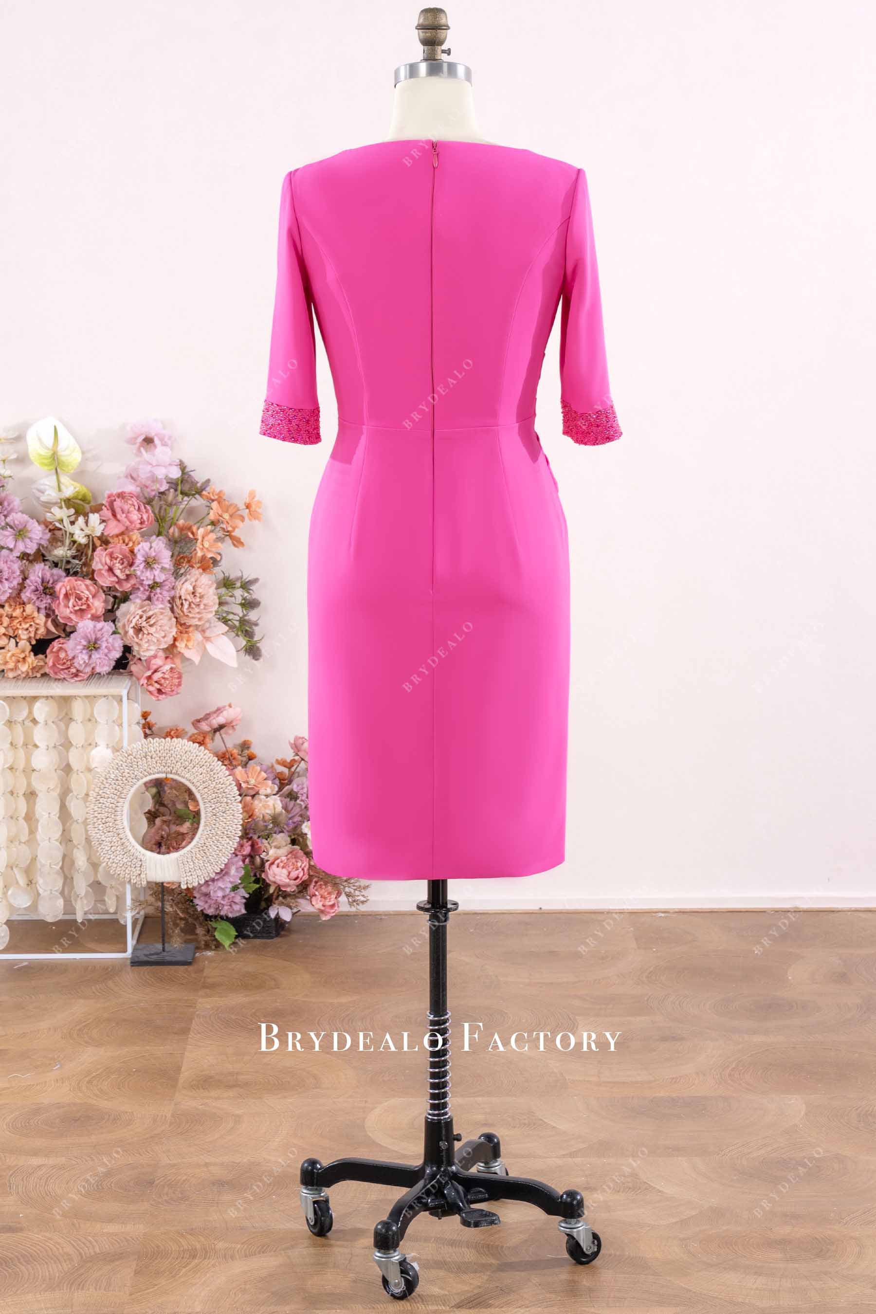bodycon crepe 1/2 sleeve dress