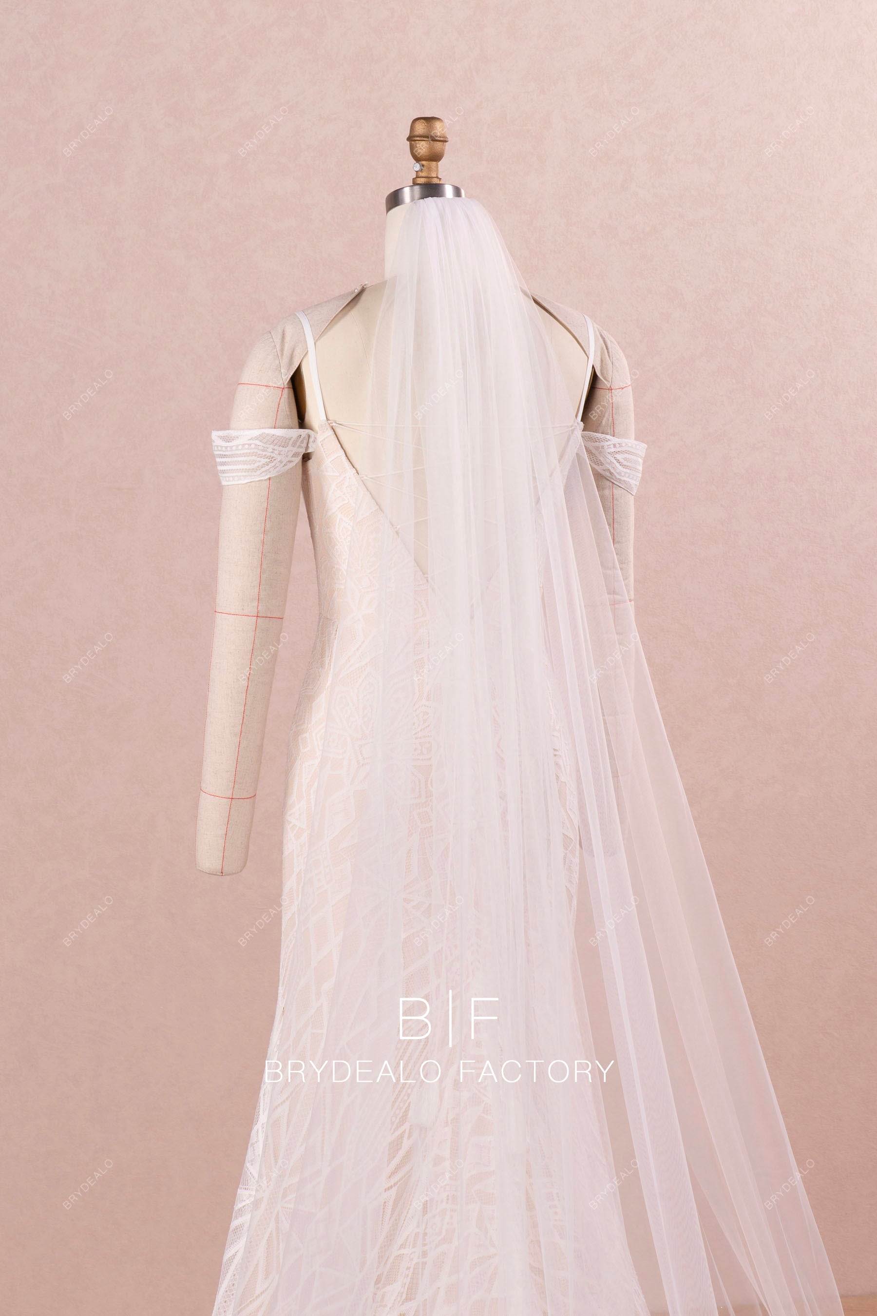 boho wedding dress with simple veil