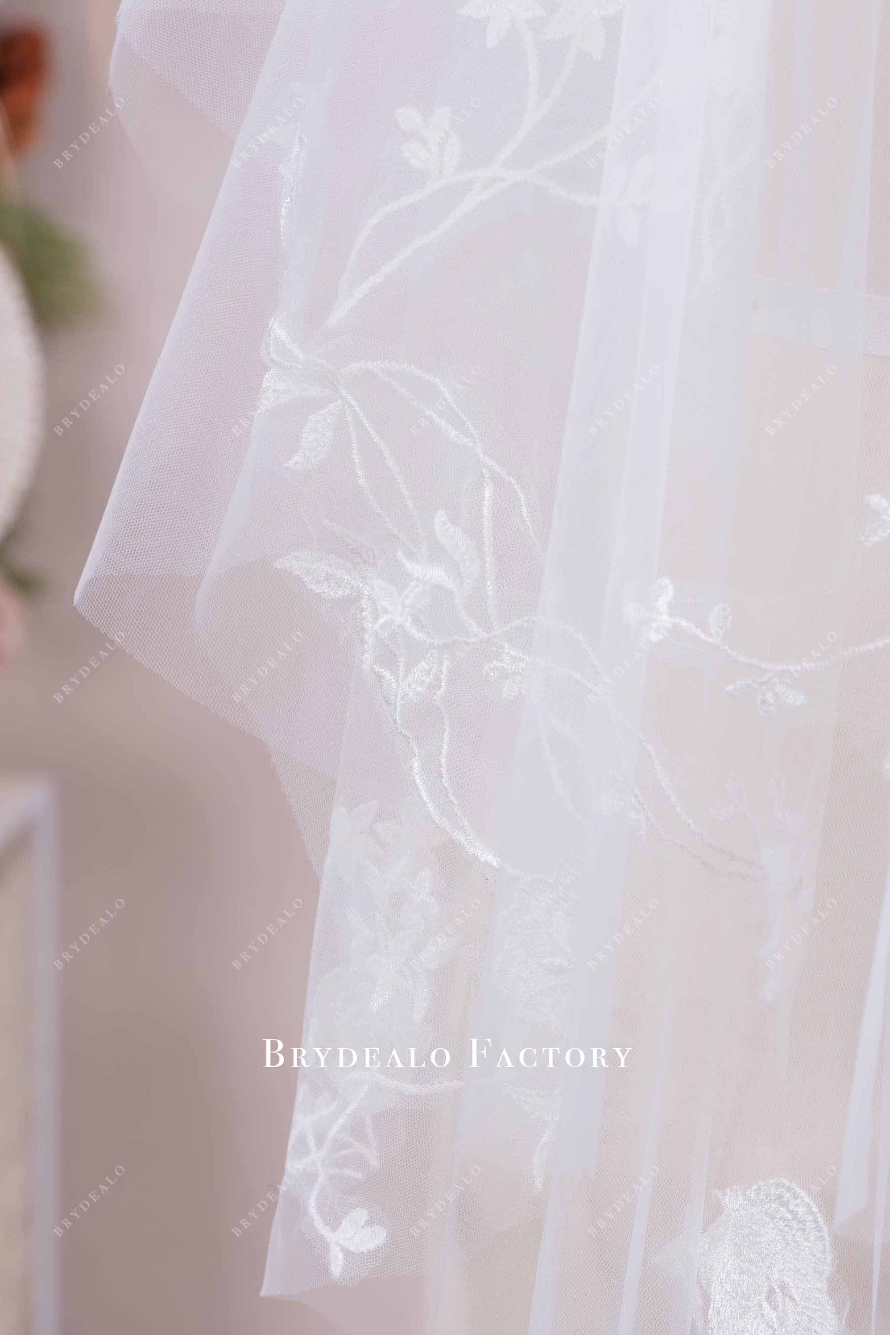 botanic embroidery wedding veil