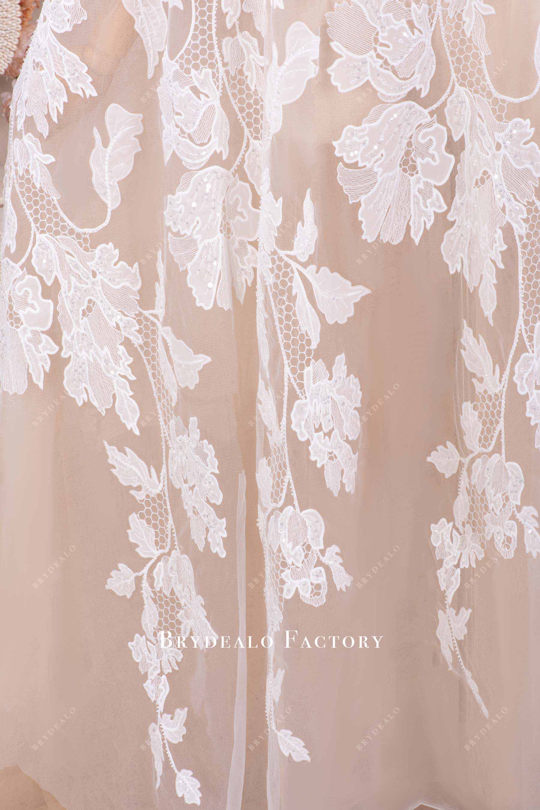 botanic hollow lace fabric