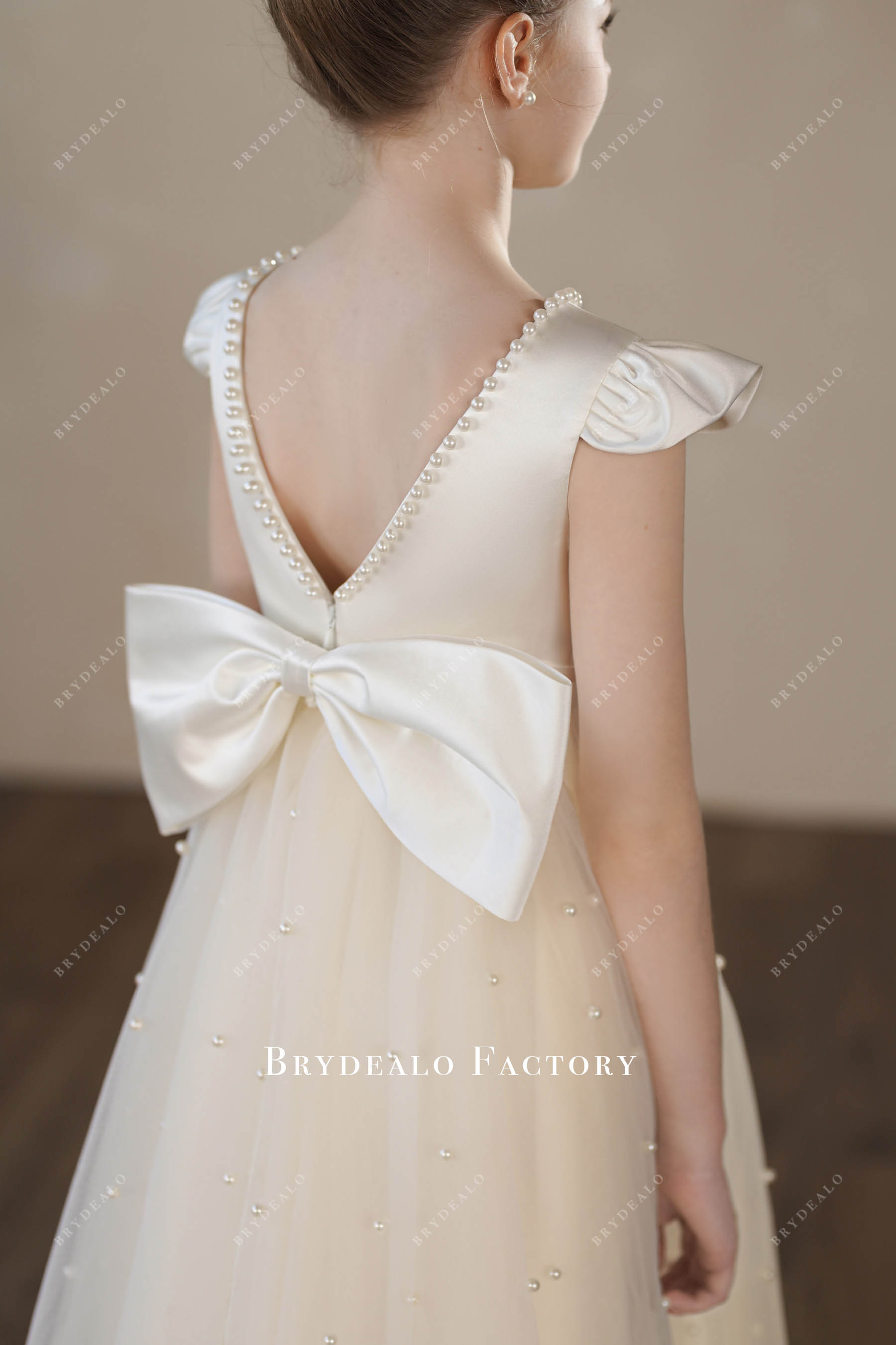 bowknot V-back flower girl dress