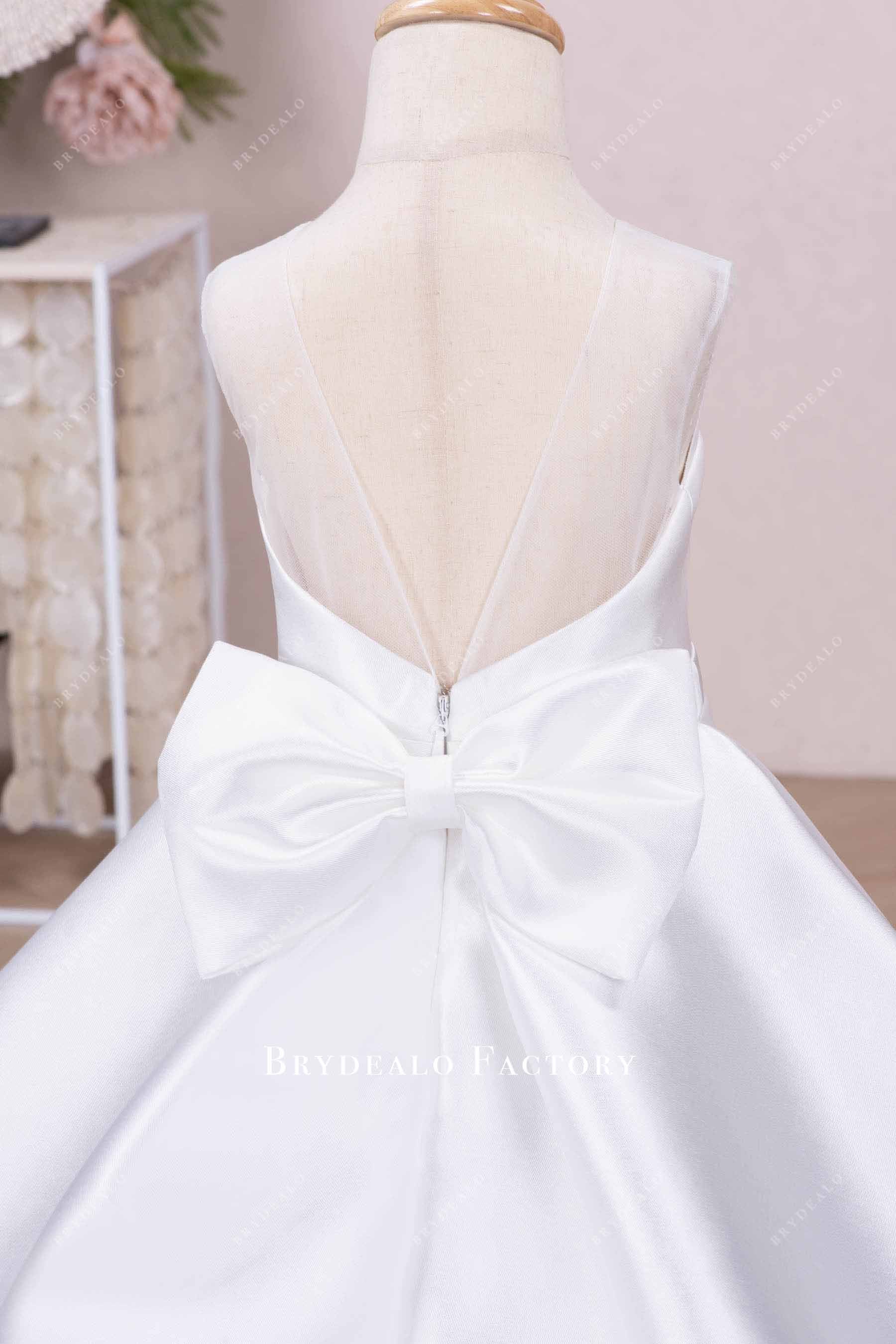 bowknot back communion dress