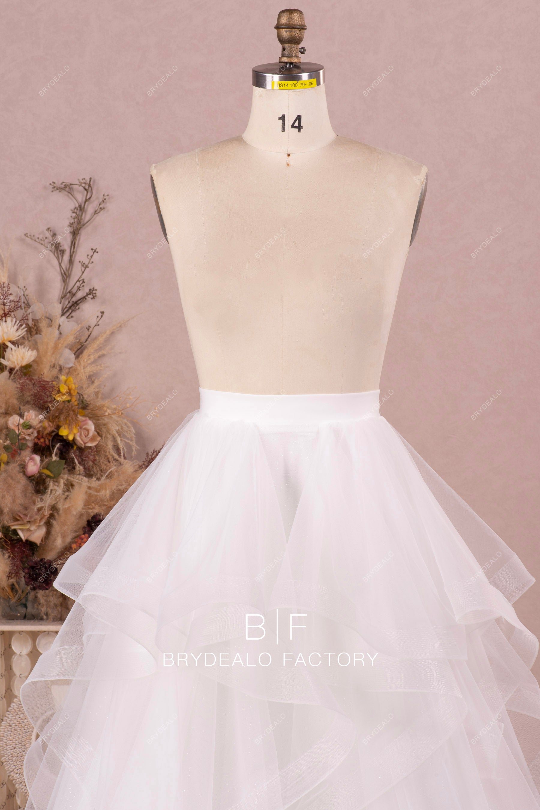 bridal ruffled skirt