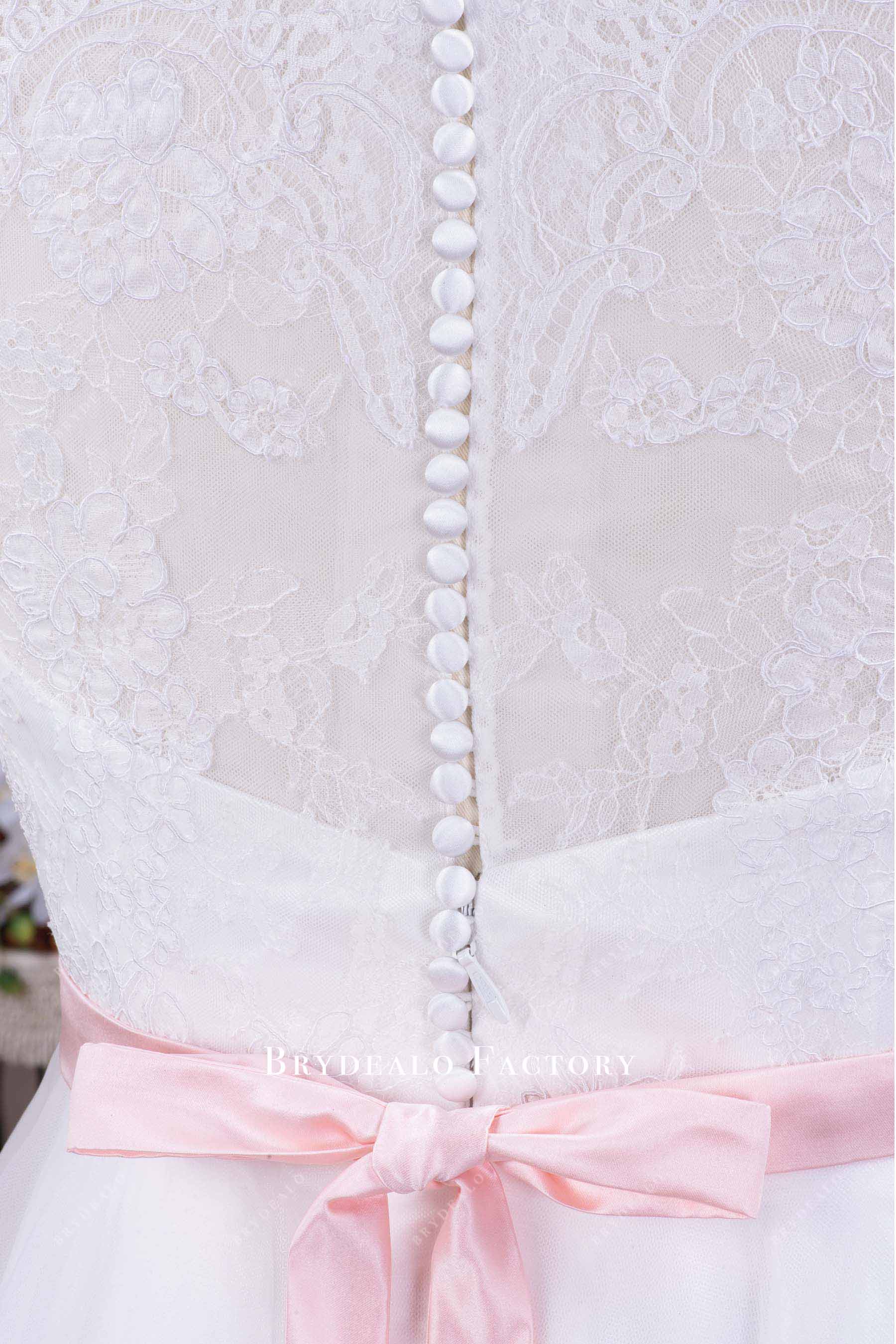 buttoned back wedding dress