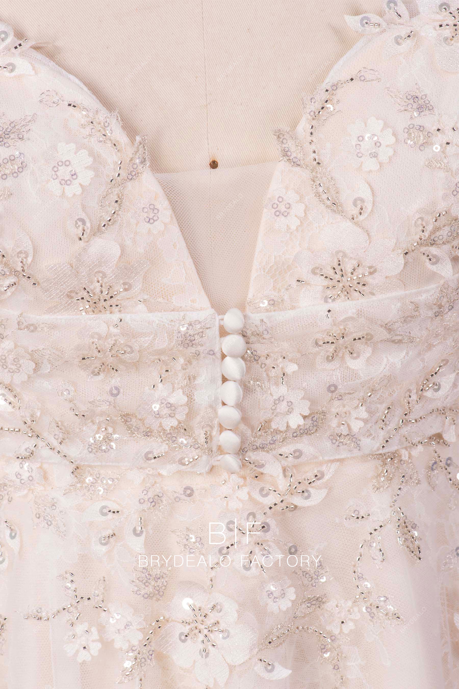 buttoned closure jacket wedding dress