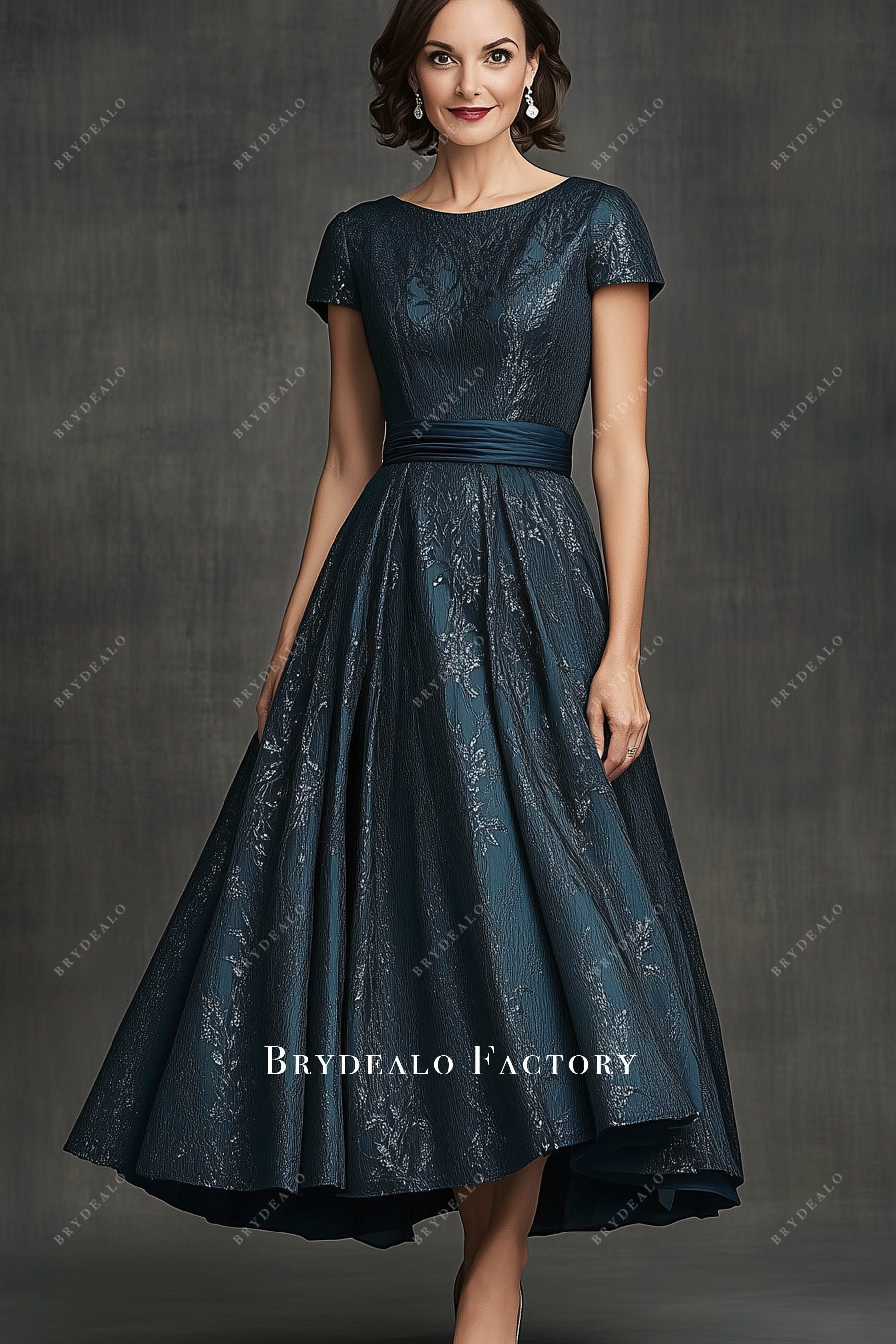 Ready To Ship Dark Green Satin Mother of Bride Dress Ready To Ship Dark Green Satin Mother of Bride Dress